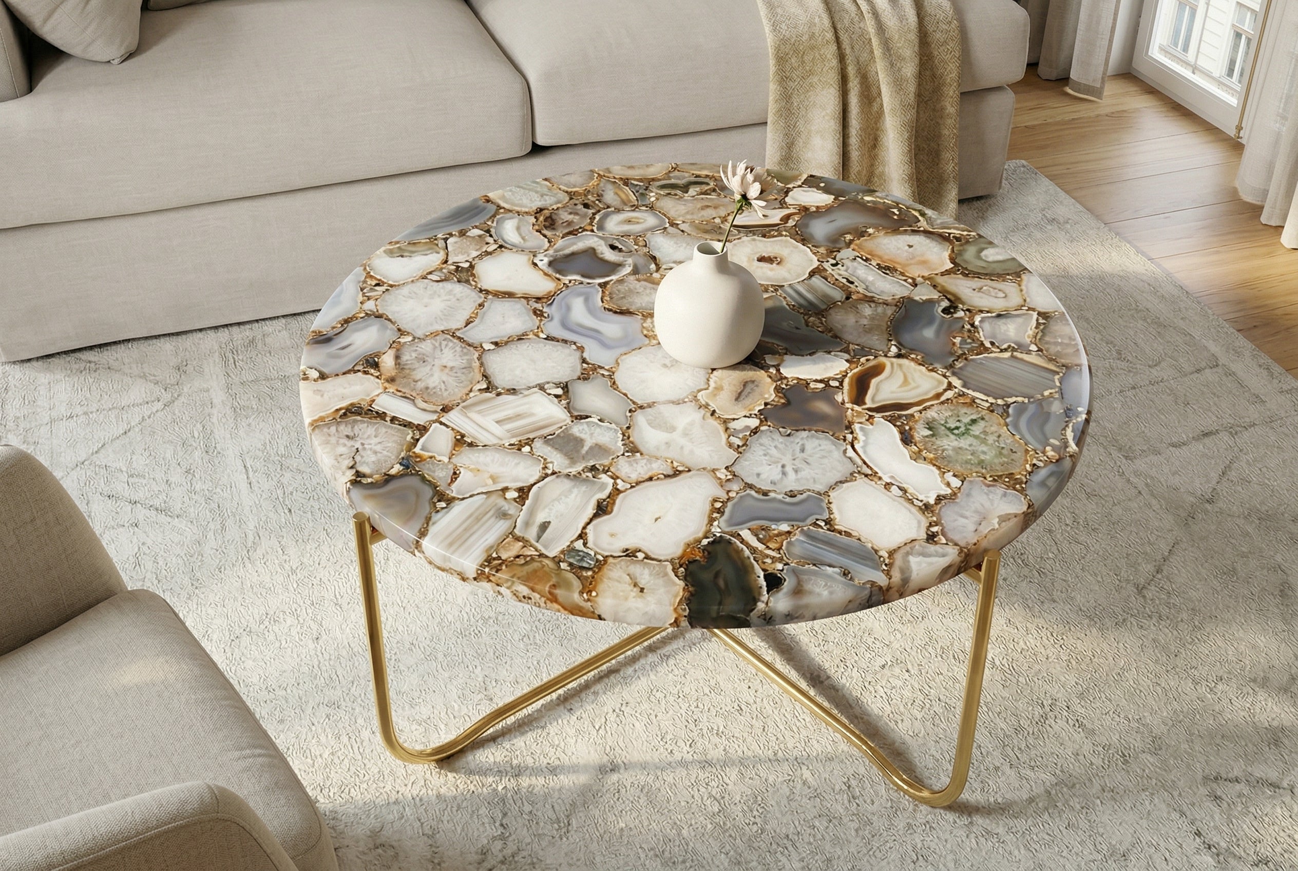Invicta Masă cafea NOBLE - 65cm | Alb | 62x33x62 cm
