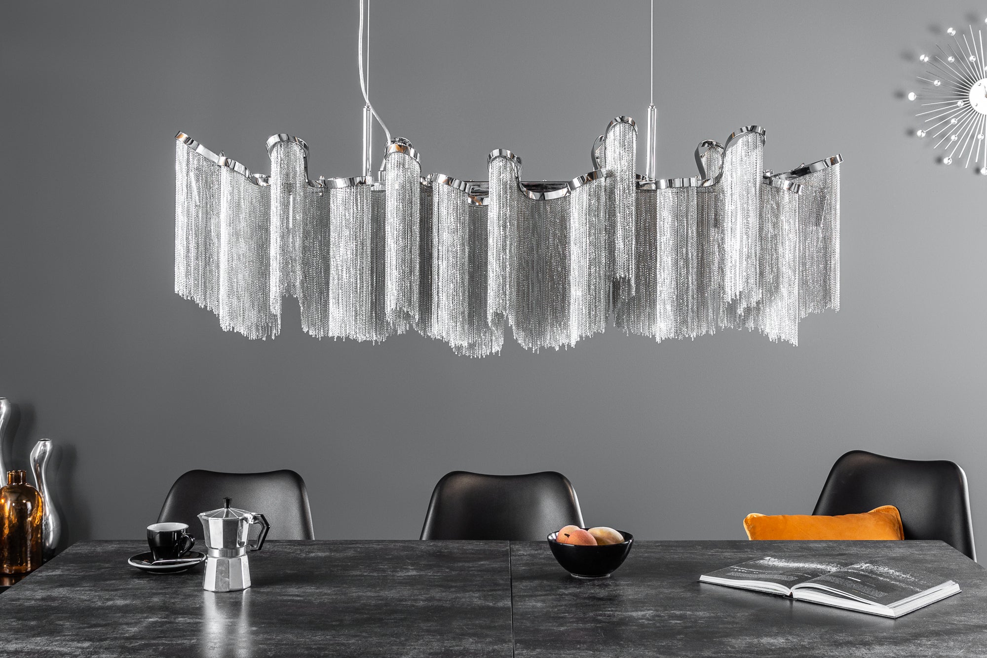Invicta Pendul ELEGANCE - 118cm | Metal, Argintiu | 118x38x34 cm