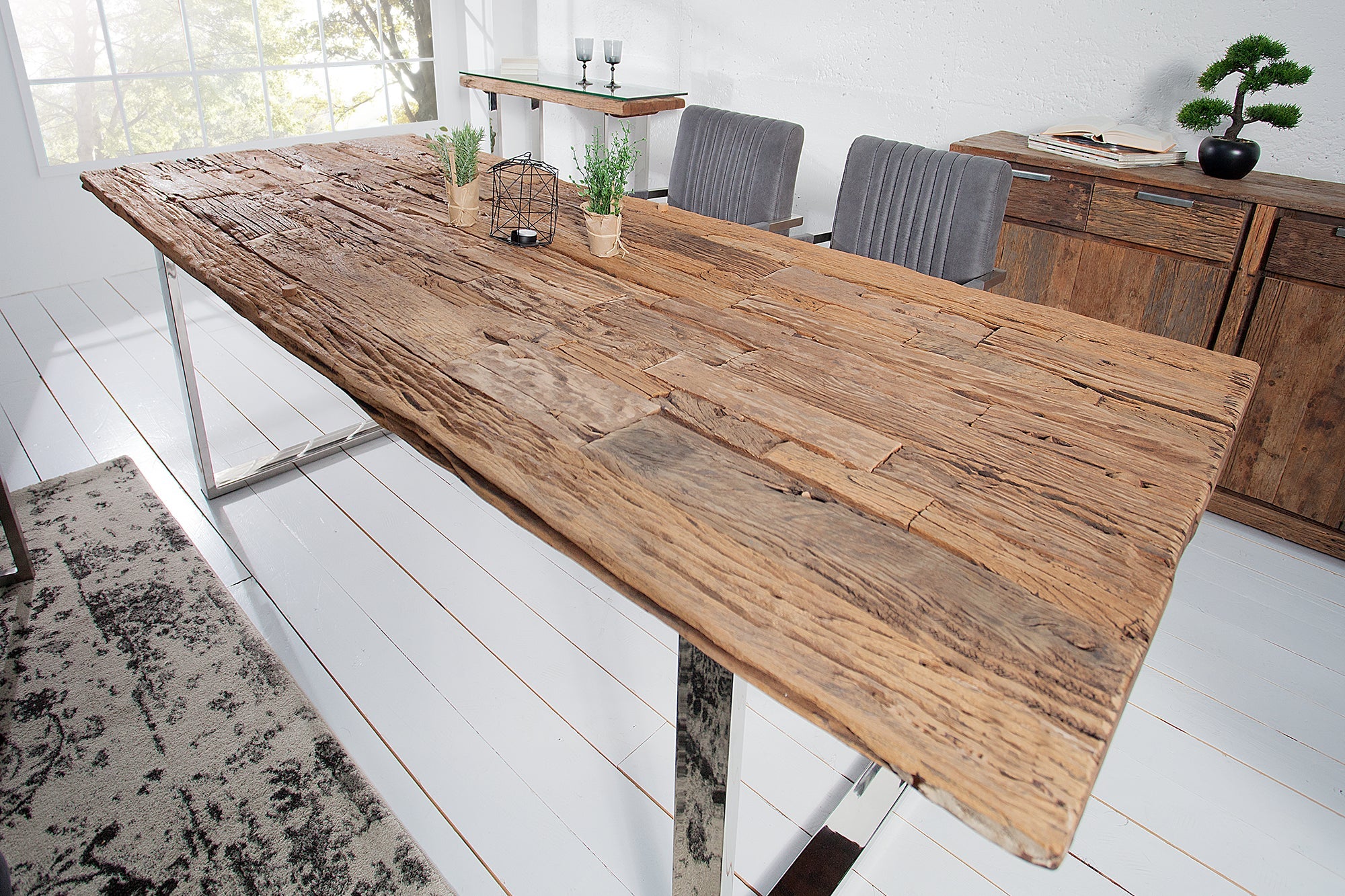 Invicta Masă dining EUPHORIA BARRACUDA - 240cm | Sticlă | 240x75x100 cm