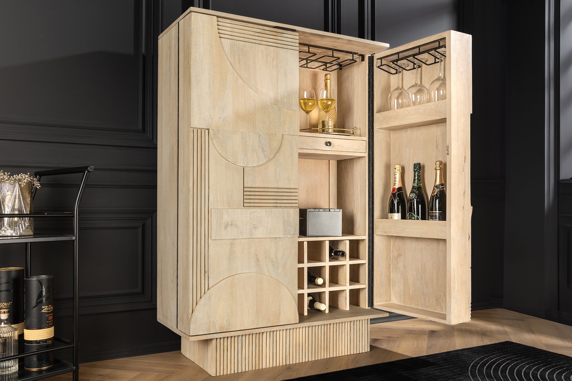 Invicta Dulap ART DECO - 140cm | Mango, Alb | 95x141x42 cm