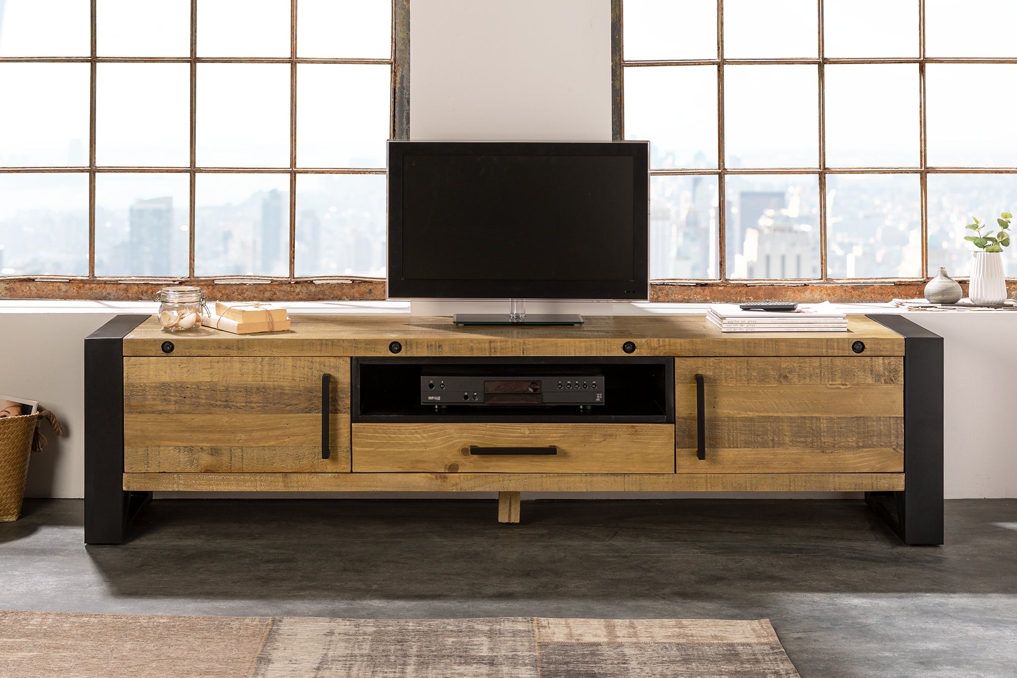 Invicta Comodă TV TV - 200cm | Pin, Natural | 200x50x45 cm