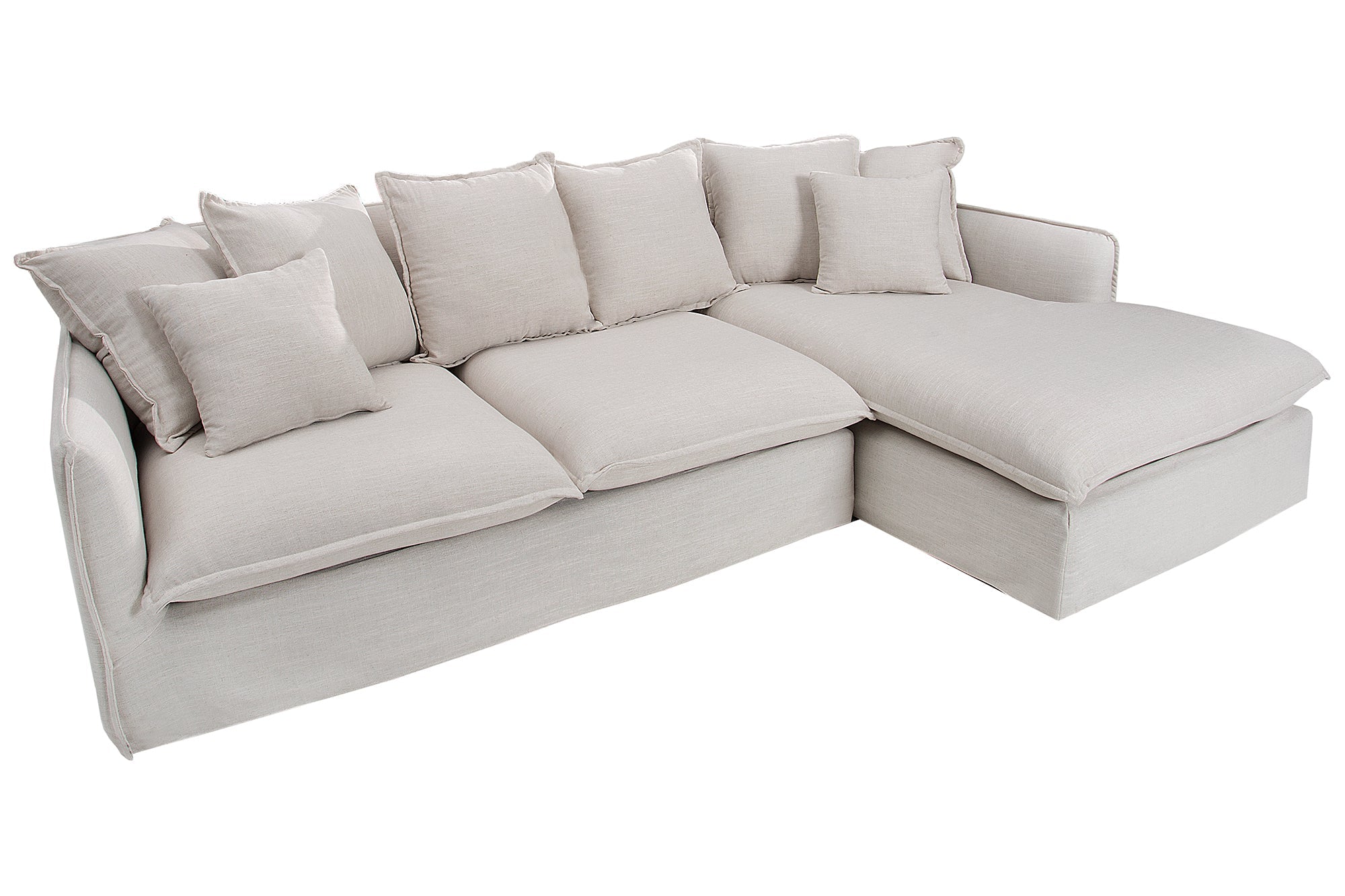 Invicta Canapea HEAVEN - 255cm | Țesătură Texturată, In, Natural | 255x80x160 cm
