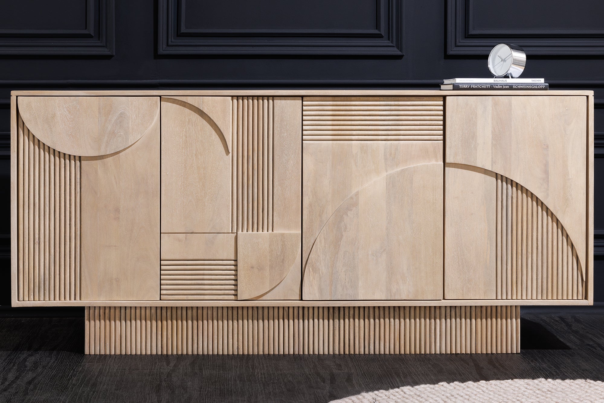Invicta Comodă ART DECO - 170cm | Mango, Alb | 170x80x38 cm
