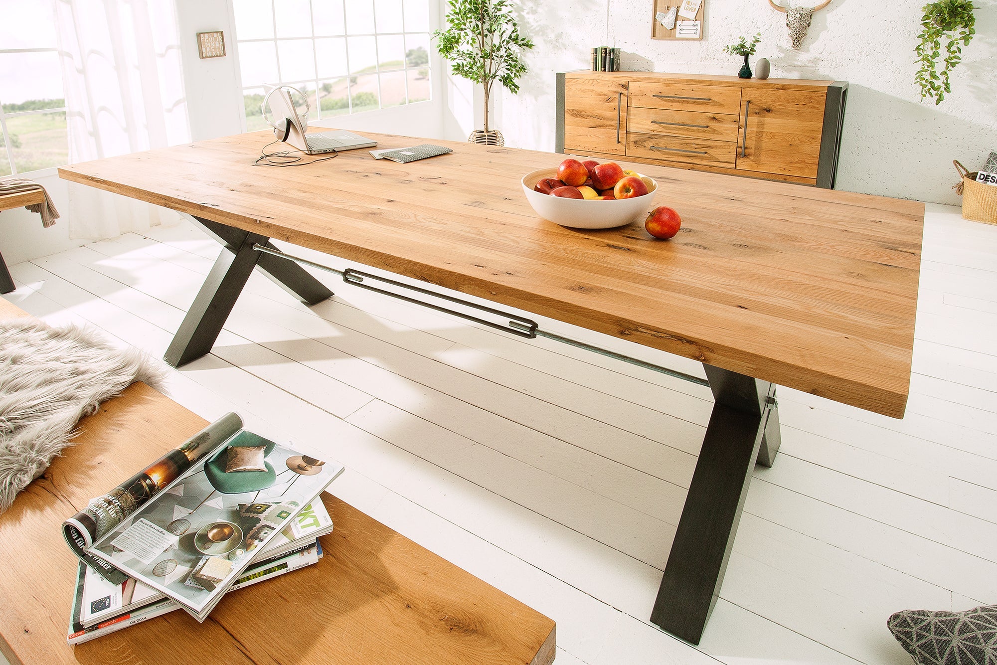 Invicta Masă dining THOR - 240cm | Stejar | 240x76x100 cm