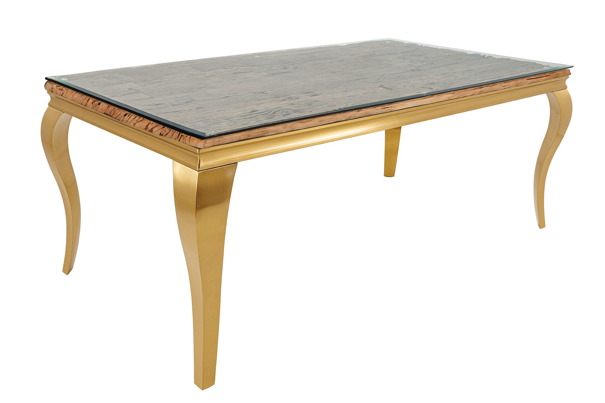 Invicta Masă dining MODERN BAROCK BARRACUDA - 200cm | Sticlă, Auriu