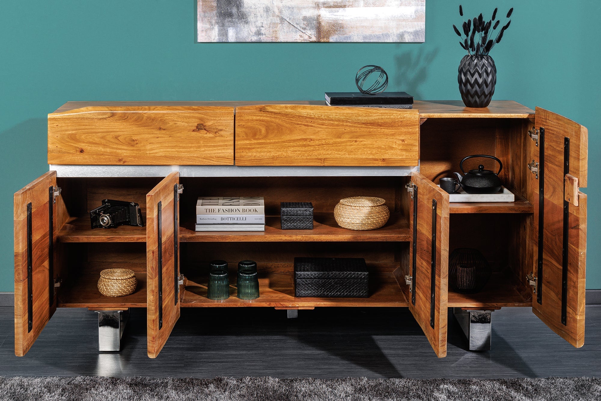 Invicta Comodă MAMMUT - 170cm | Acacia | 170x90x45 cm