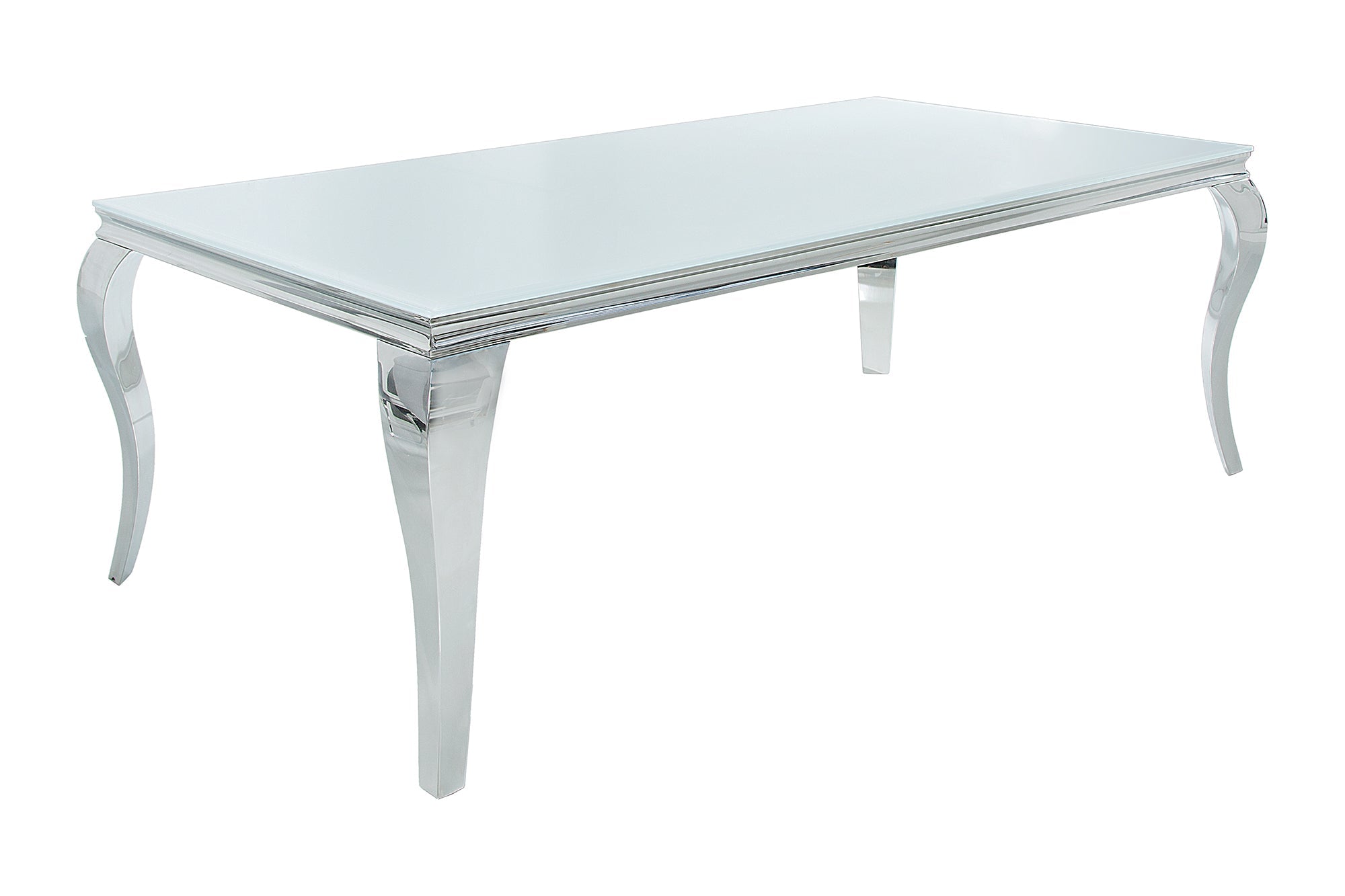 Invicta Masă dining MODERN BAROCK - 180cm | Sticlă, Alb | 180x75x90 cm
