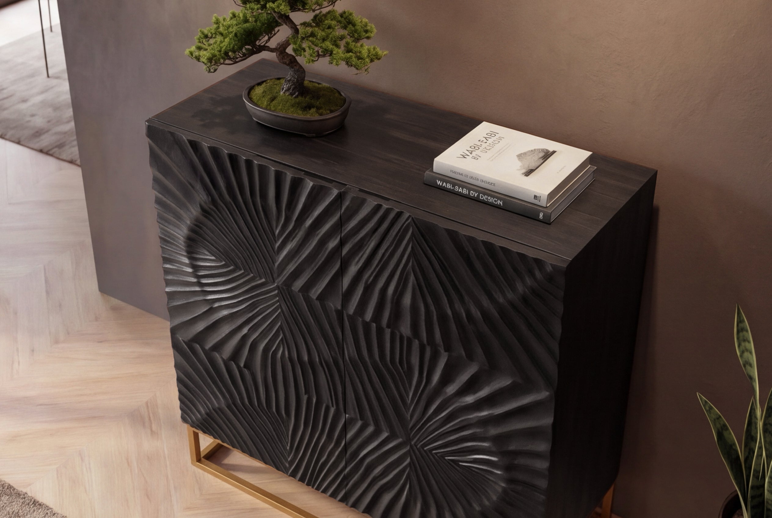 Invicta Vitrină înaltă SCORPION - 120cm | Mango, Negru | 100x120x38 cm