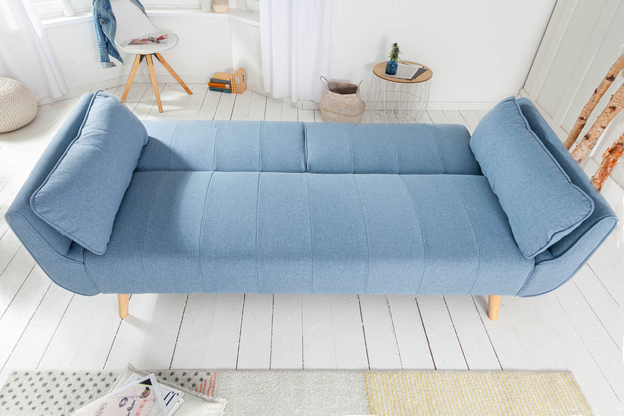 Invicta Canapea extensibilă DIVANI - 215cm | Catifea, Verde | 215x85x91 cm