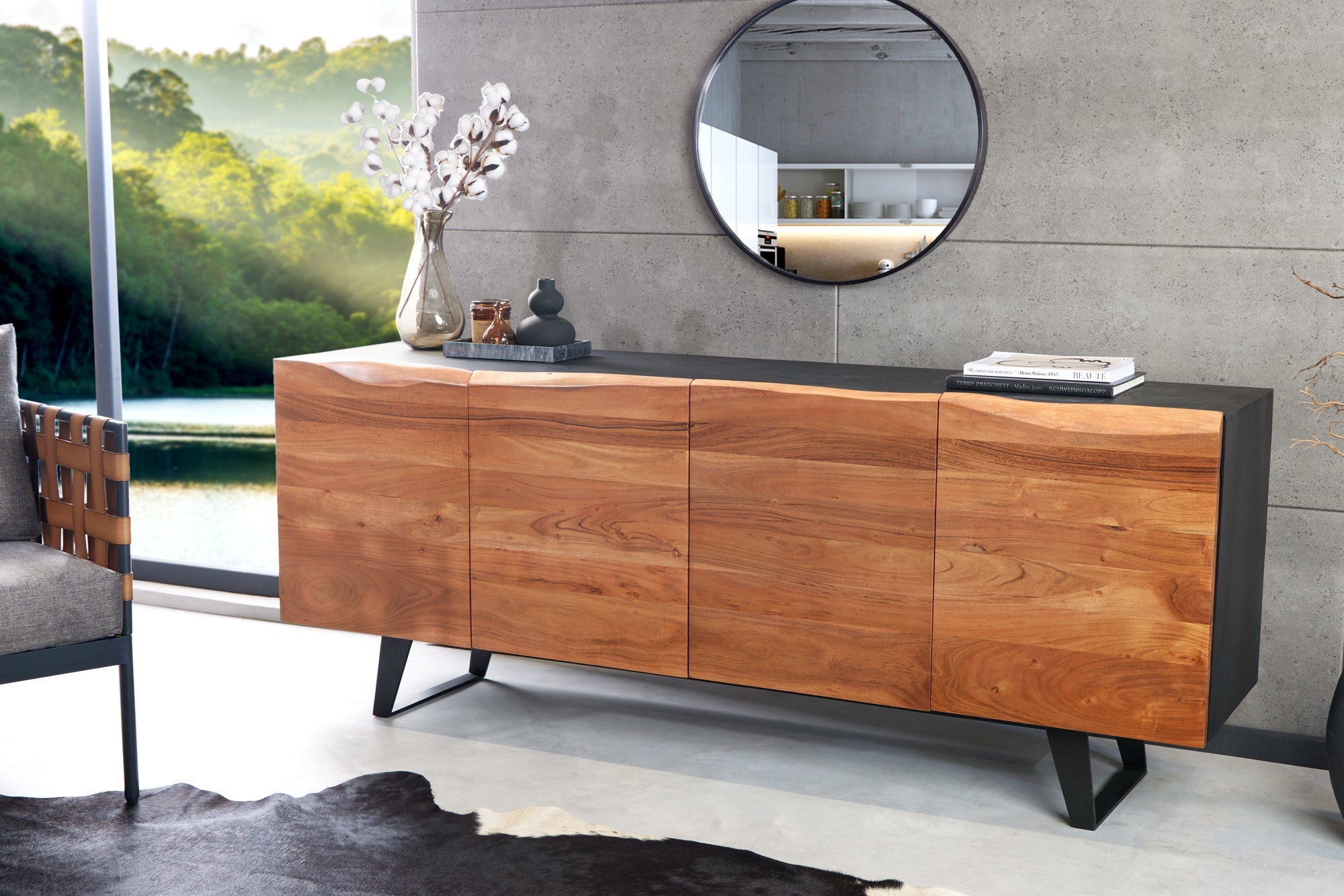 Invicta Comodă ORGANIC ARTWORK - 180cm | Acacia | 180x75x45 cm