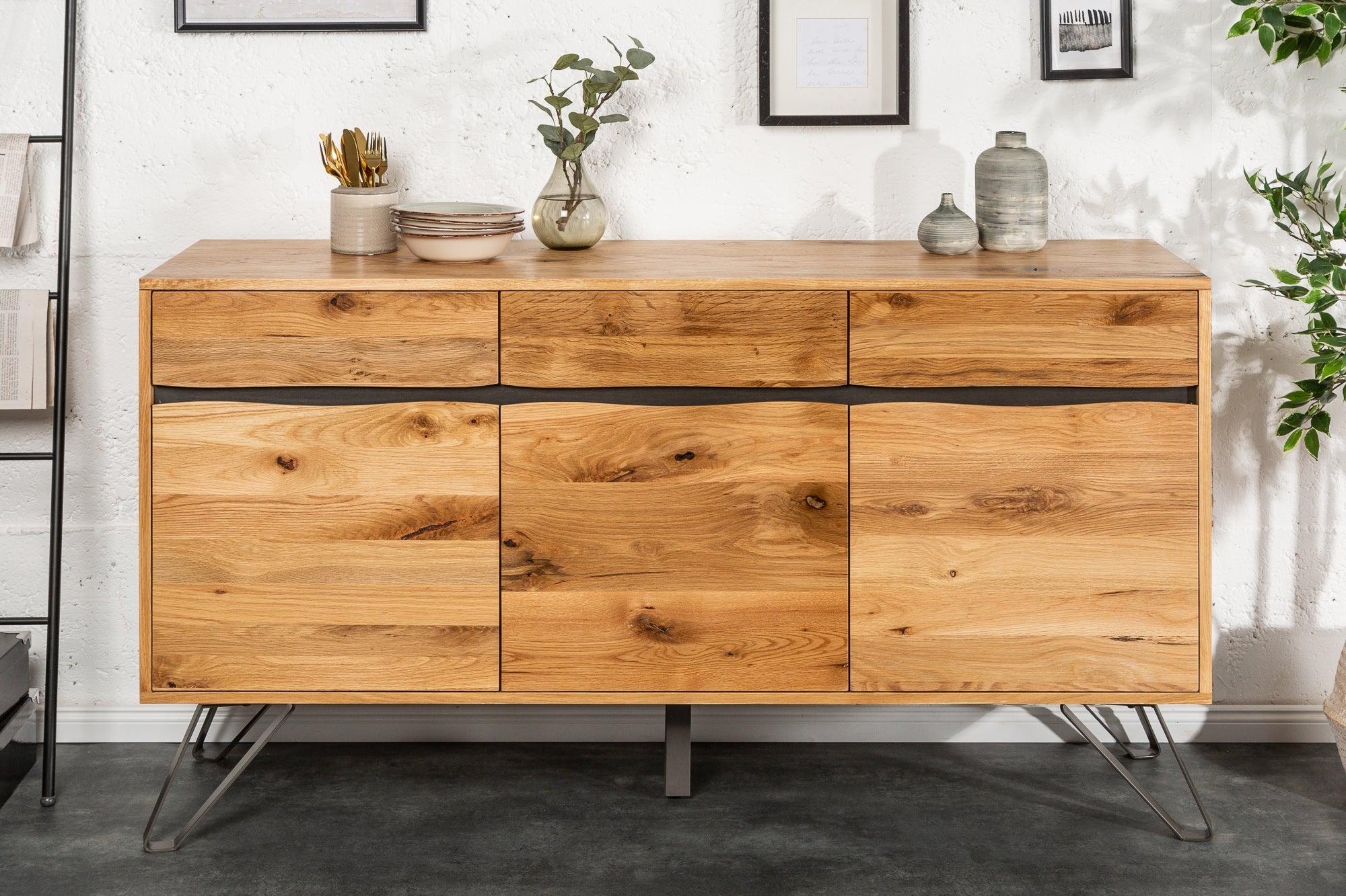 Invicta Comodă LIVING EDGE - 160cm | Stejar | 160x88x45 cm
