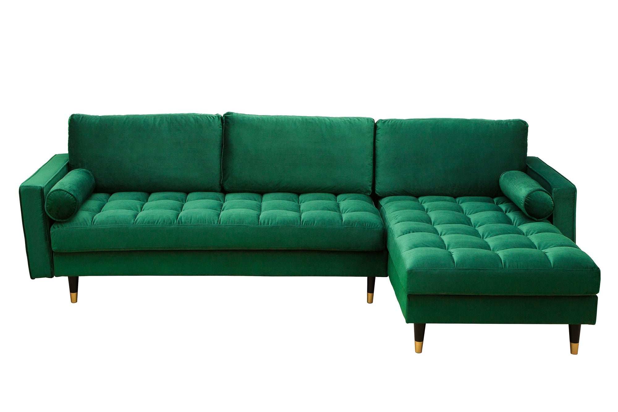 Invicta Canapea COZY VELVET - 260cm | Catifea, Verde | 260x85x83 cm