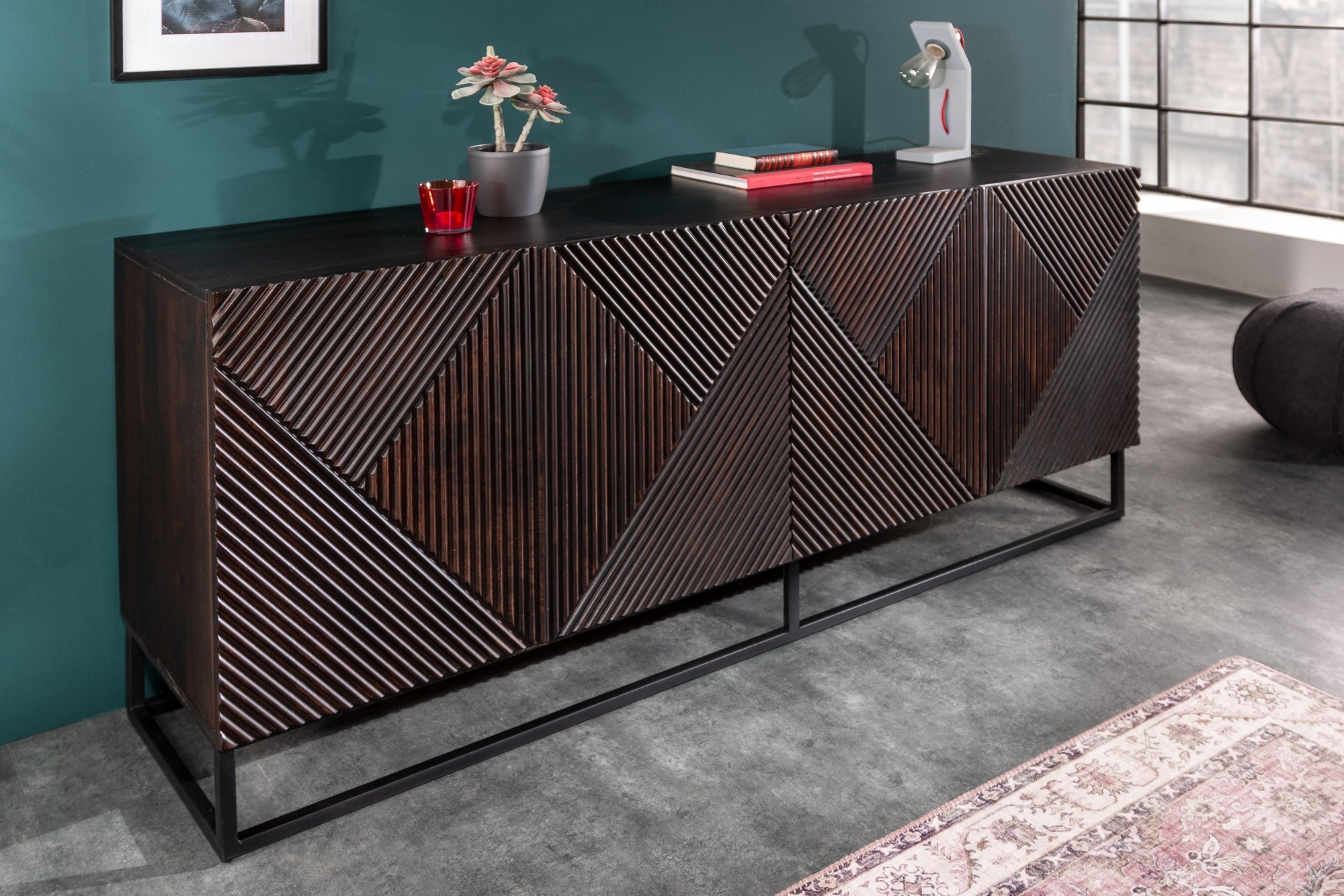 Invicta Comodă - 180cm | Mango, Maro | 177x77x38 cm