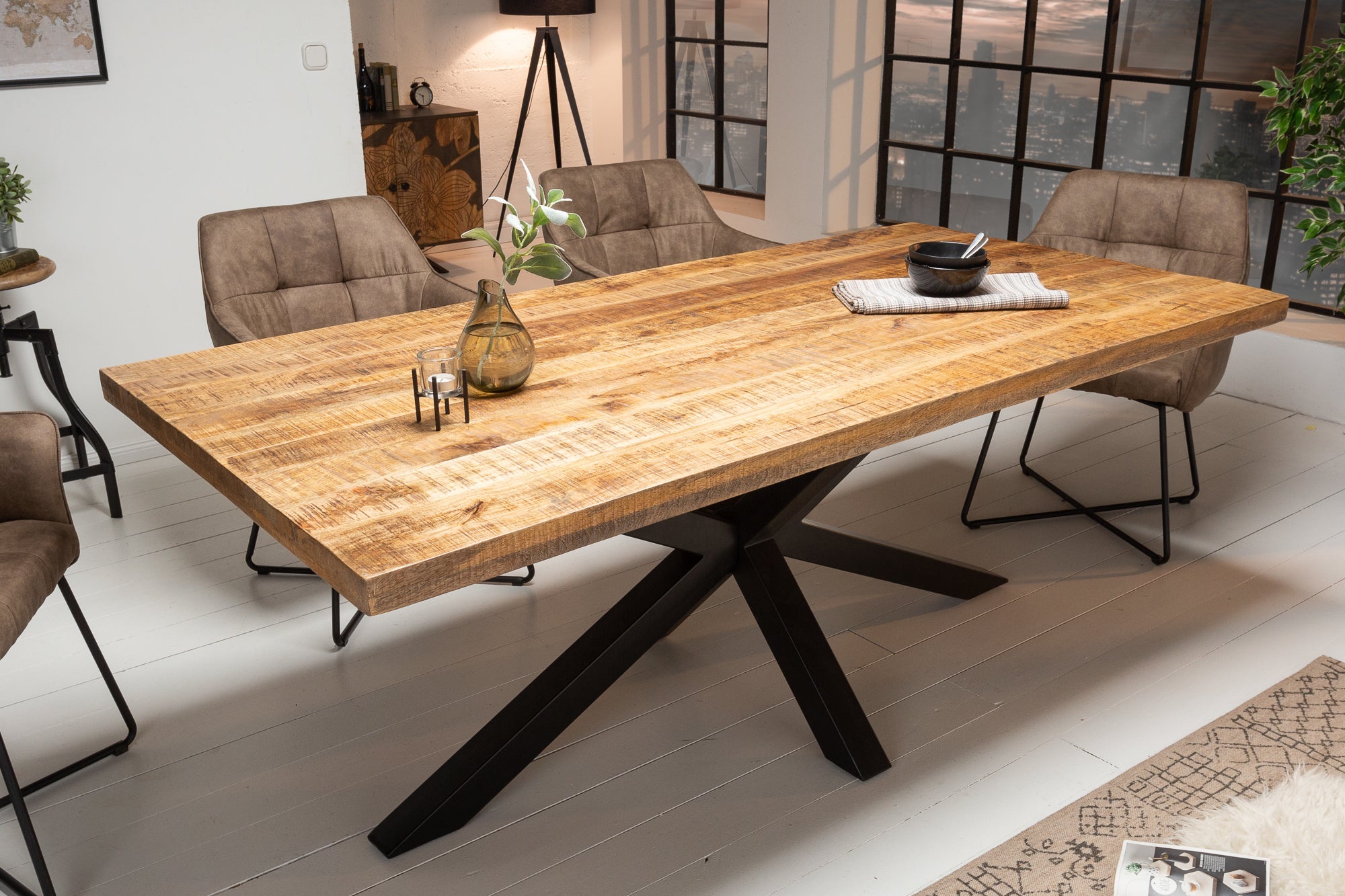 Invicta Masă dining GALAXIE - 200cm | Mango, Natural | 200x78x100 cm