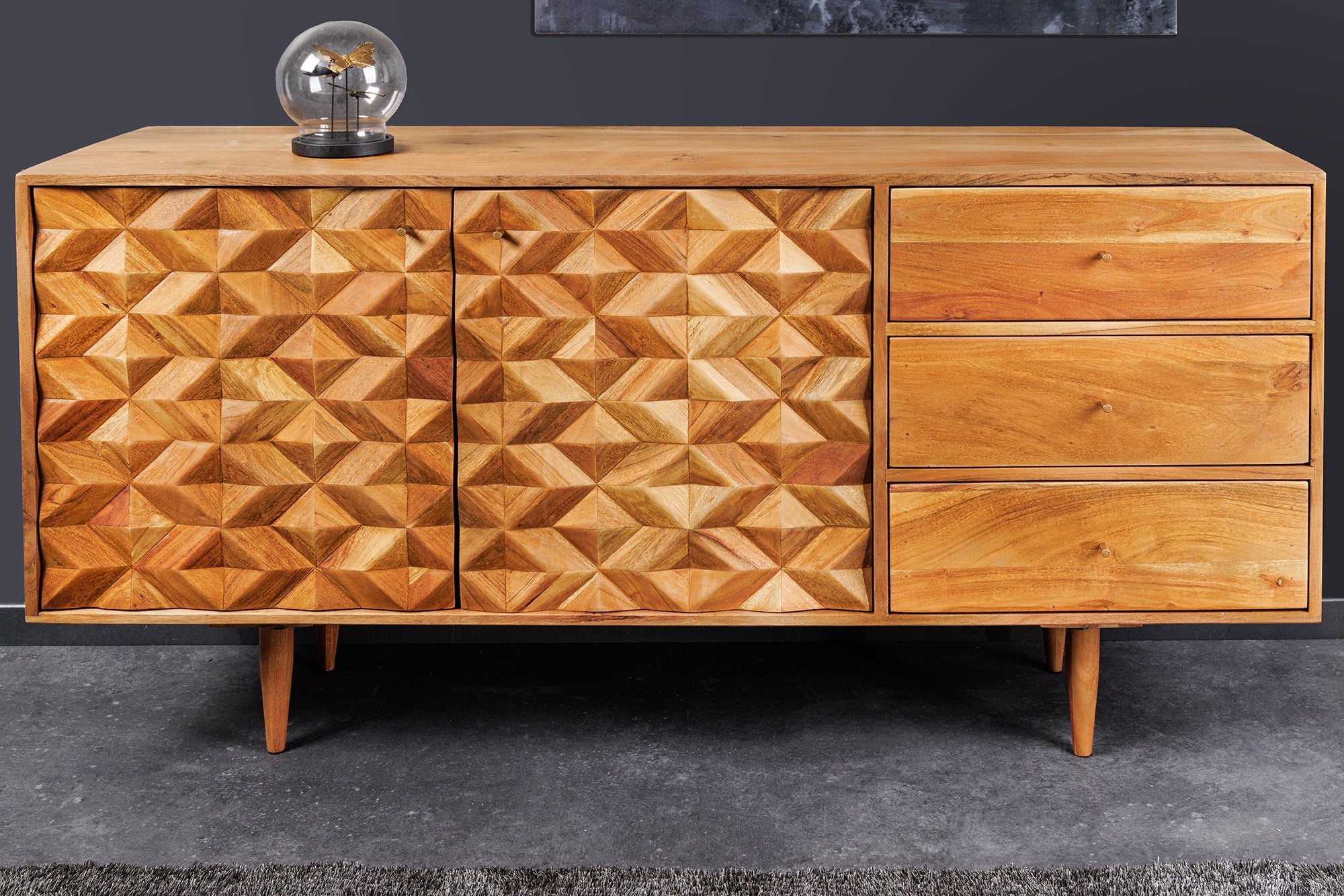 Invicta Comodă ALPINE - 145cm | Acacia, Pin | 145x75x40 cm