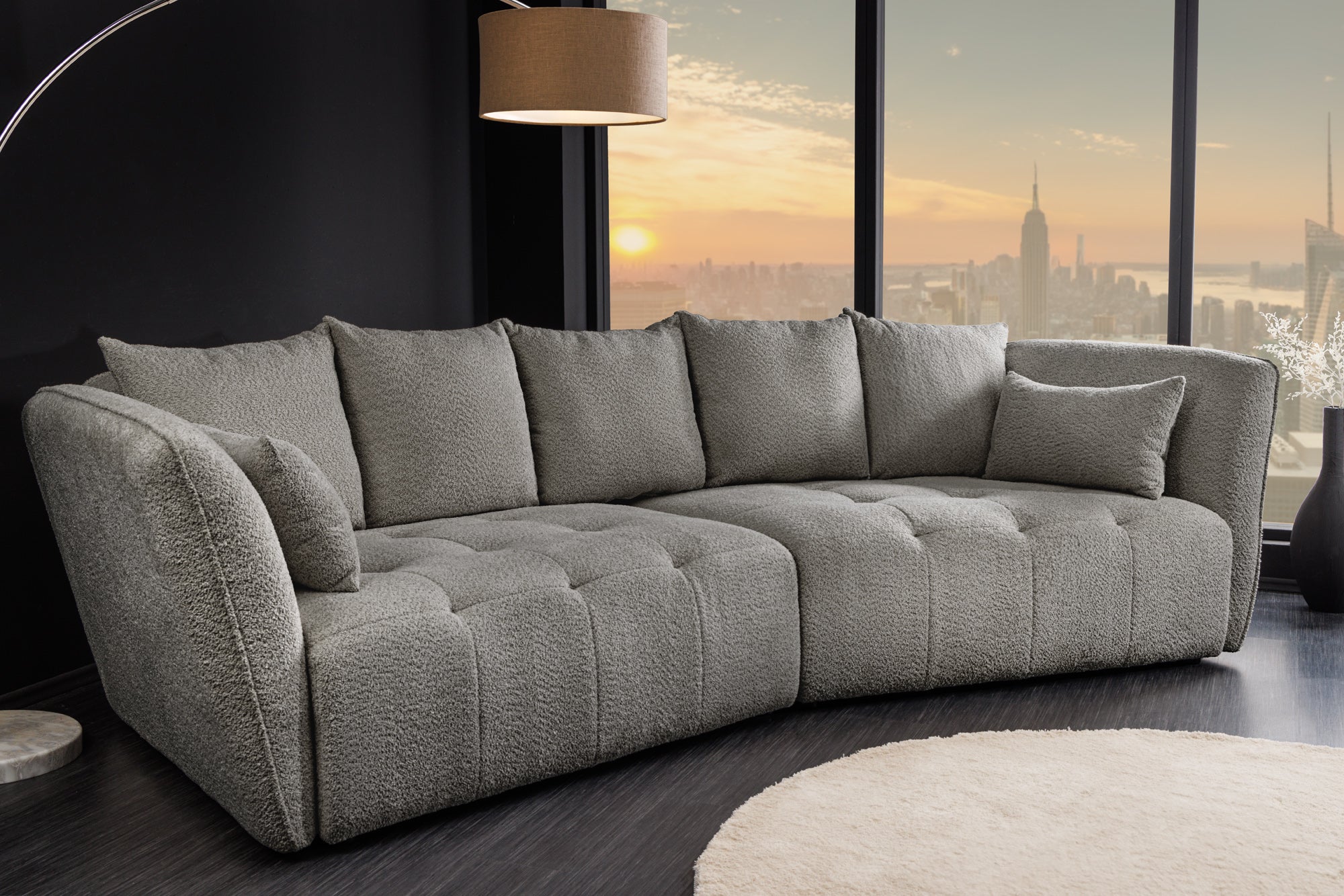 Invicta Canapea ROYAL - 295cm | Gri | 295x86x145 cm