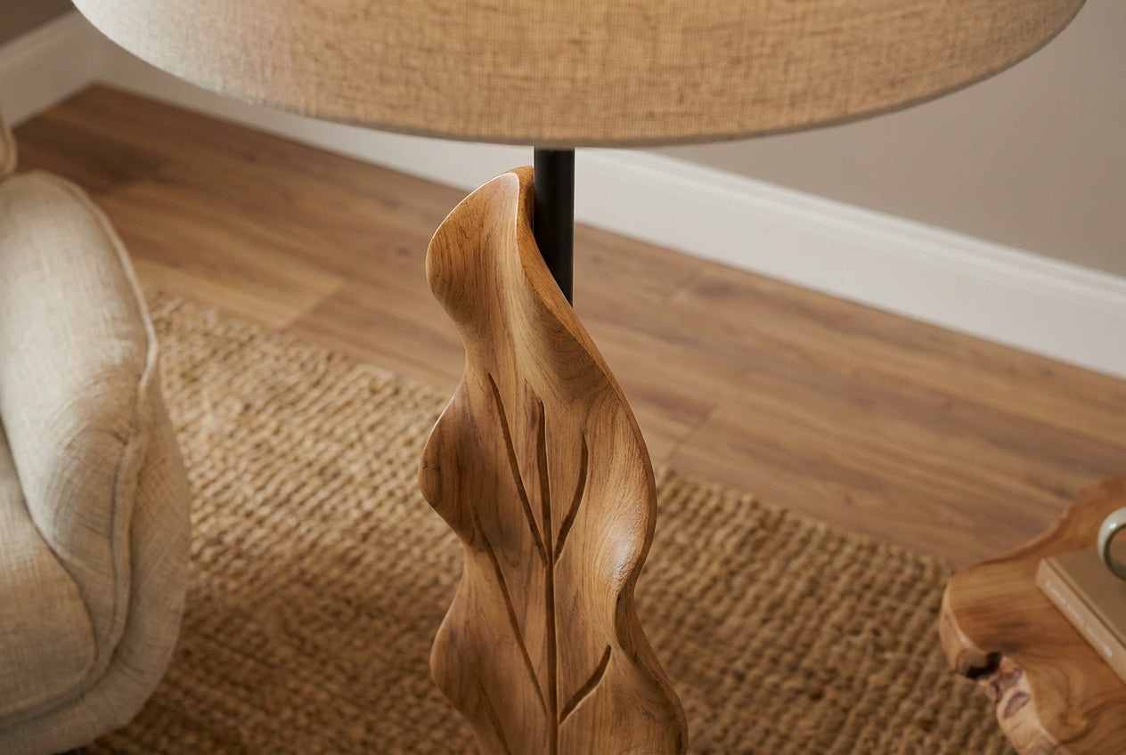 Invicta Lampadar LEAF - 130cm | Alb | 45x131x45 cm