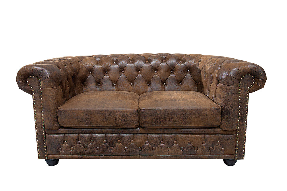 Invicta Canapea CHESTERFIELD - 2 Locuri | Maro | 150x75x85 cm