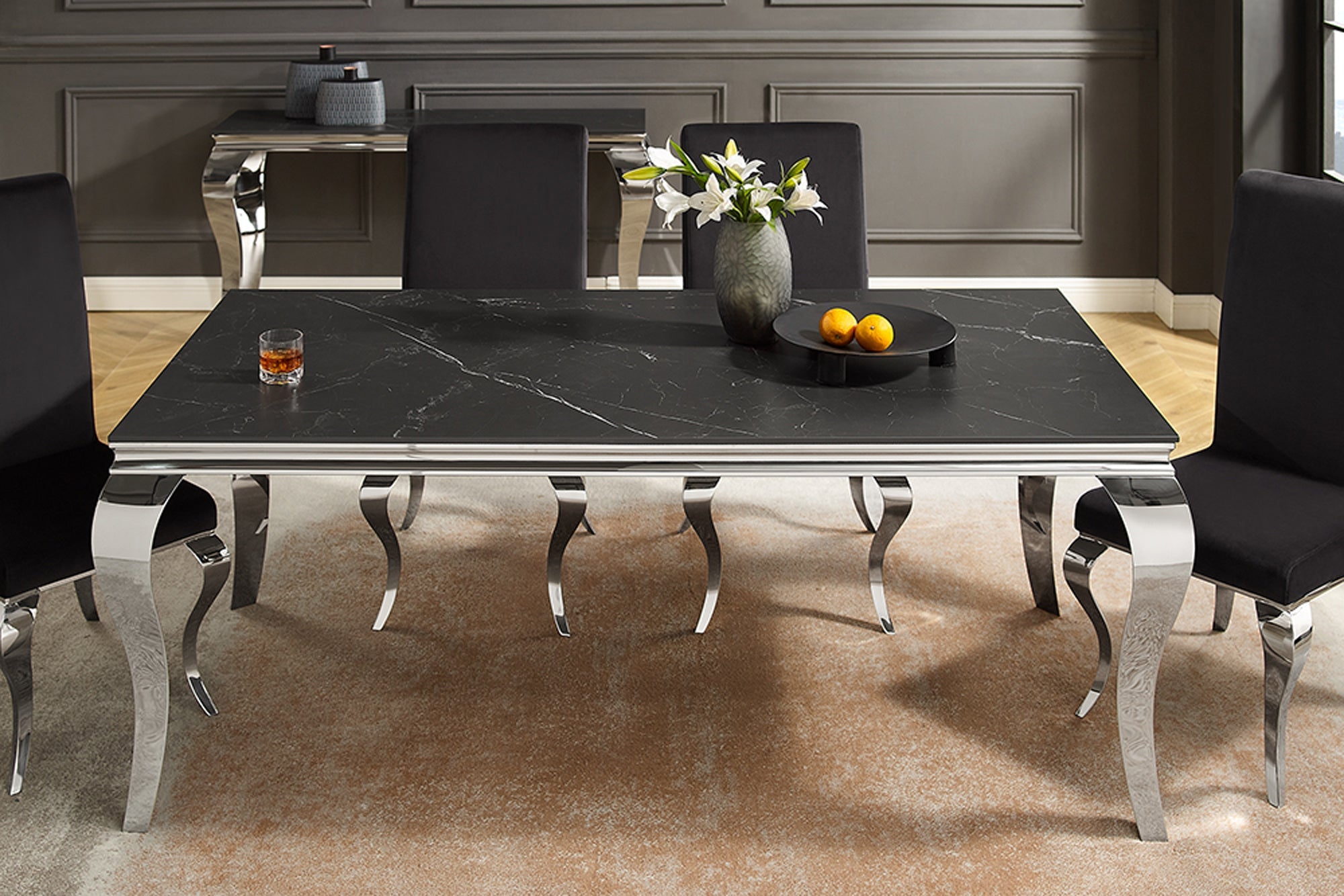 Invicta Masă dining MODERN BAROCK - 180cm | Roșu | 180x75x90 cm