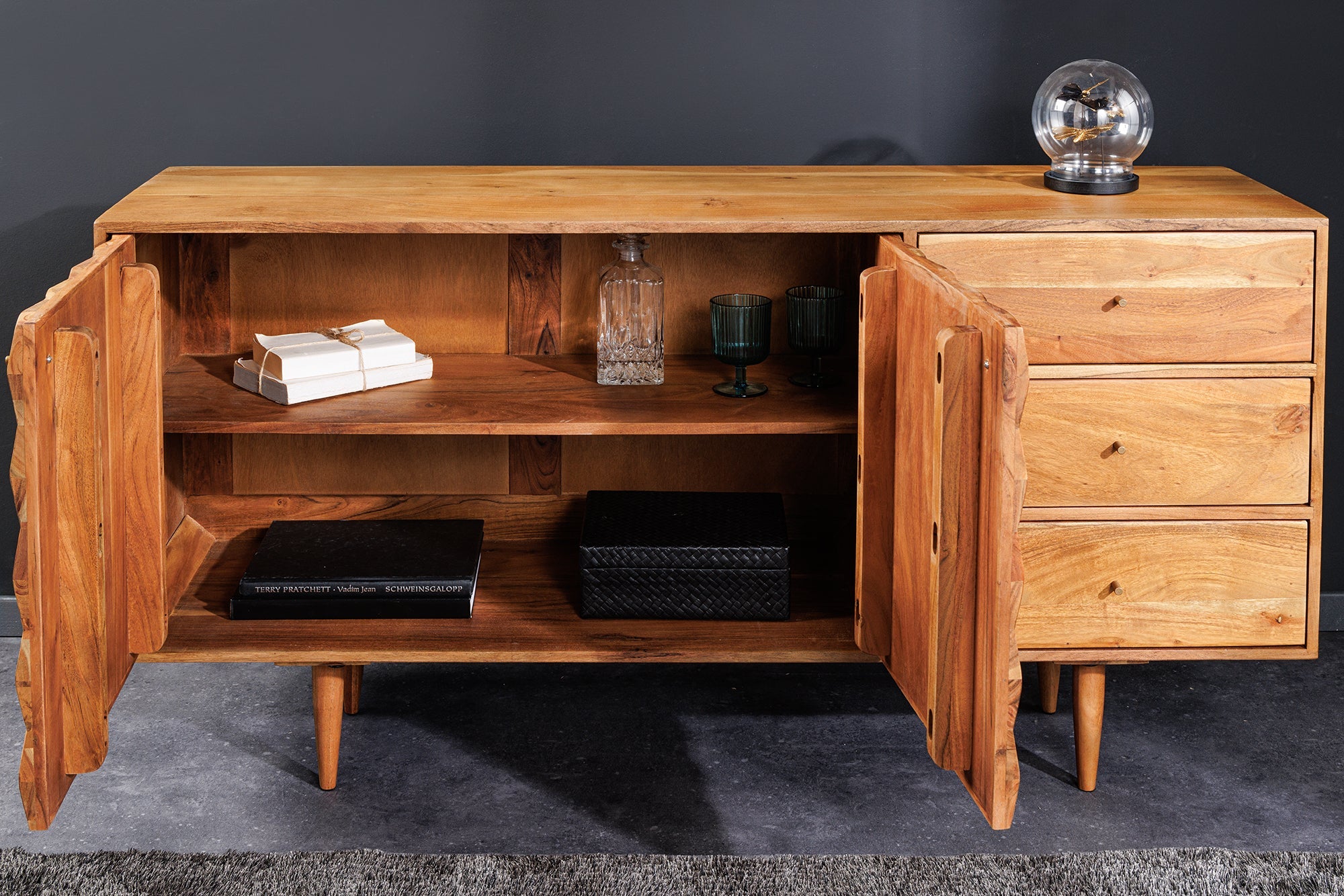 Invicta Comodă ALPINE - 145cm | Acacia, Pin | 145x75x40 cm