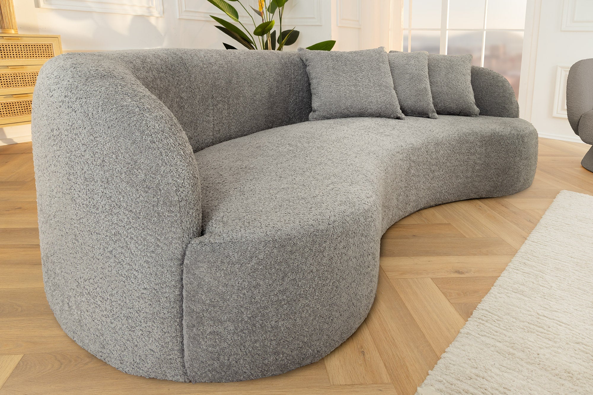 Invicta Canapea ATELIER - 230cm, 3 Locuri | Gri | 229x67x107 cm