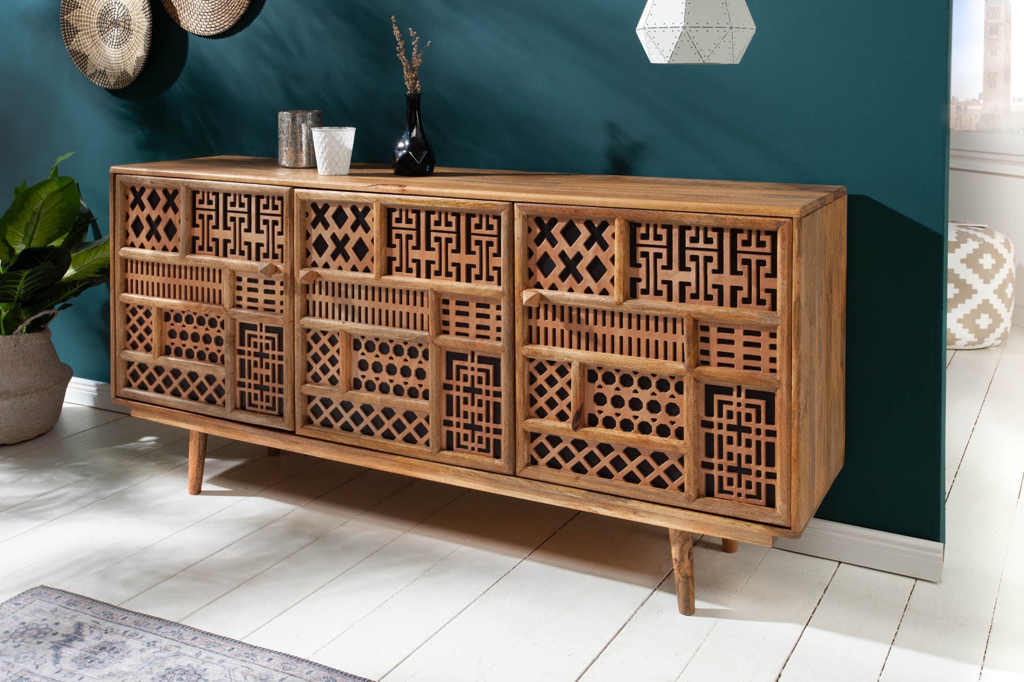 Invicta Comodă MARRAKESH - 160cm | Mango, Natural | 160x75x38 cm