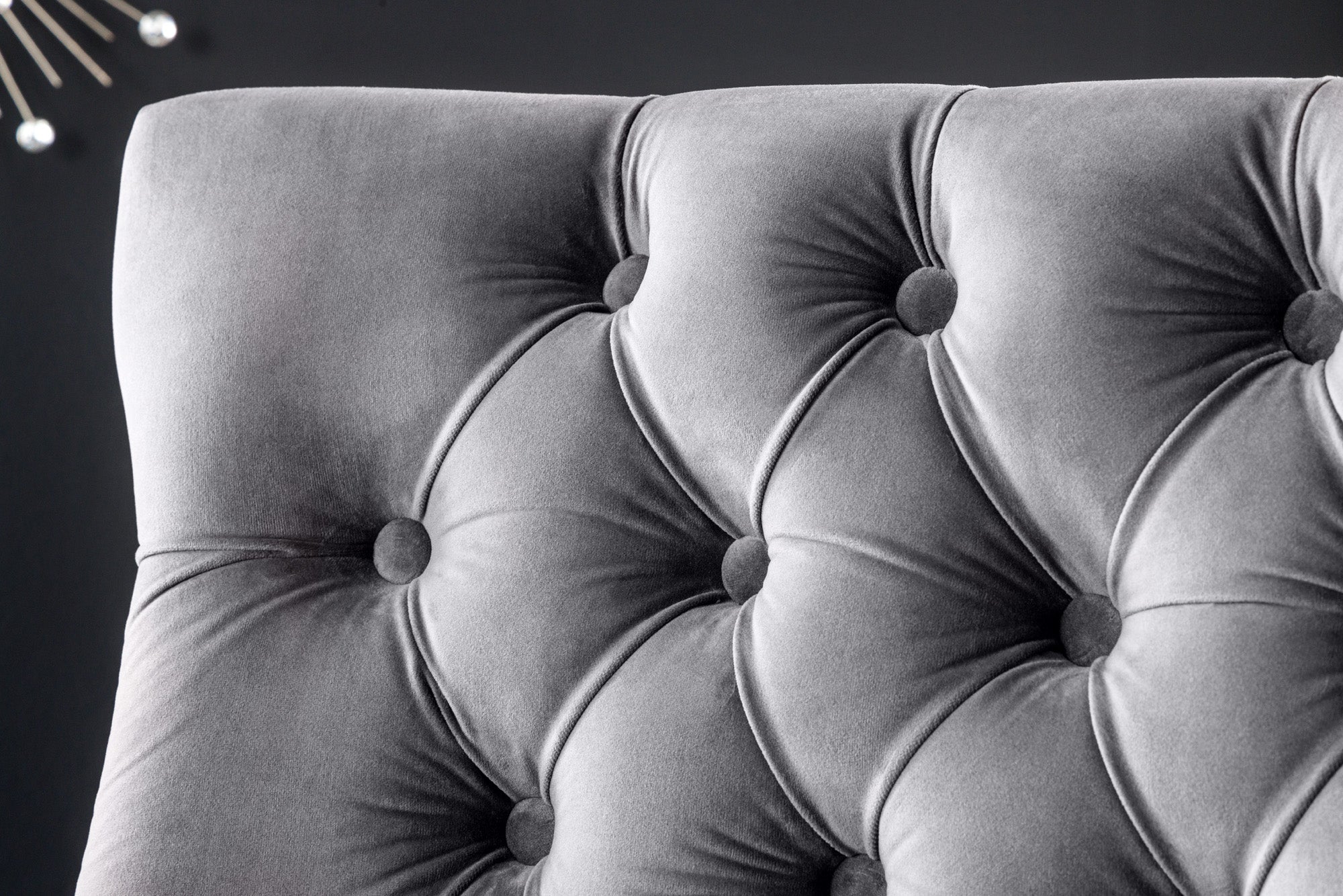 Invicta Canapea CASTLE DELUXE - 165cm | Catifea, Gri | 164x98x66 cm