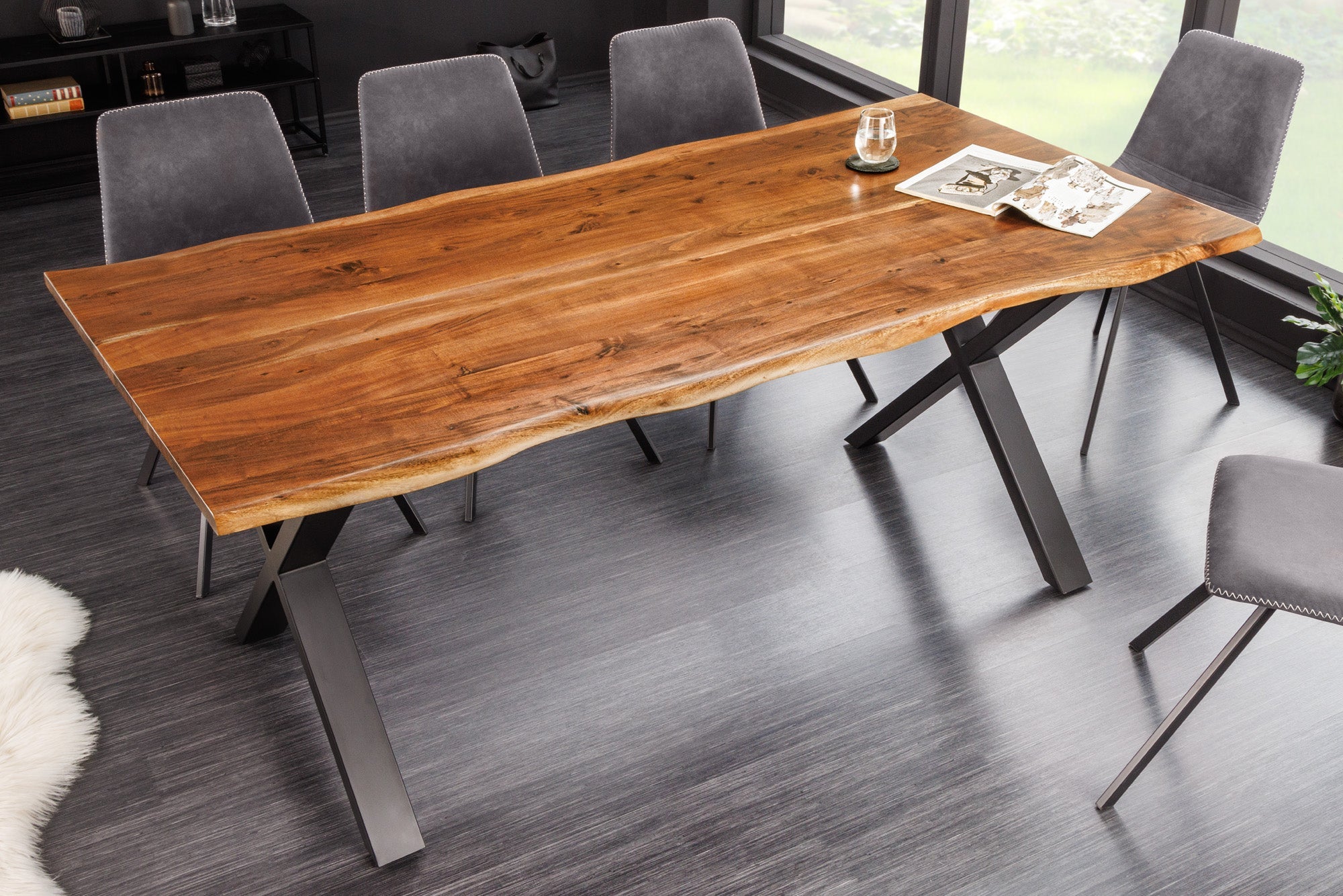 Invicta Masă dining MAMMUT - 180cm | Acacia, Natural | 180x76x90 cm