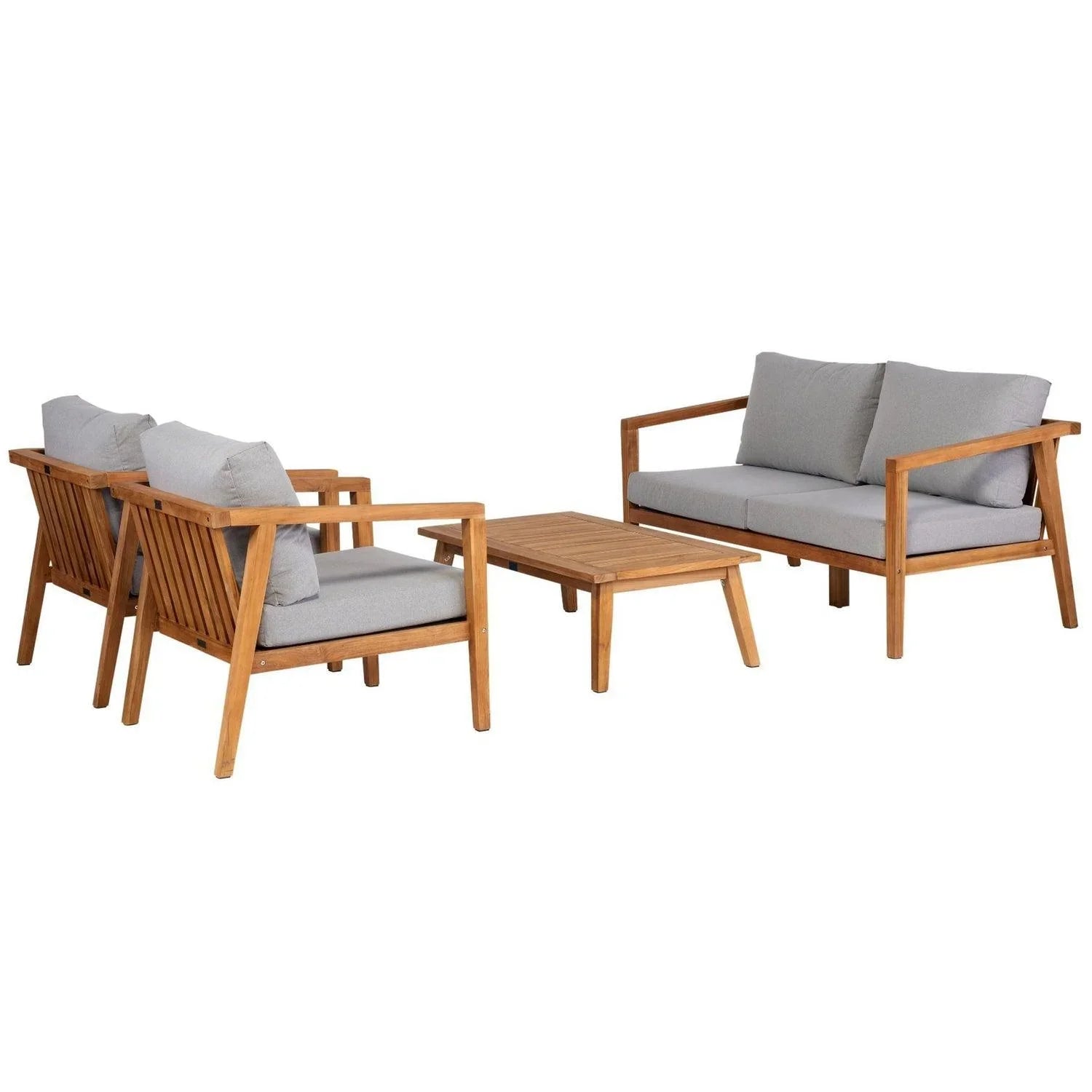 LUCCA TEAK COFFEE GARDEN SET INCL CUSHIONS
