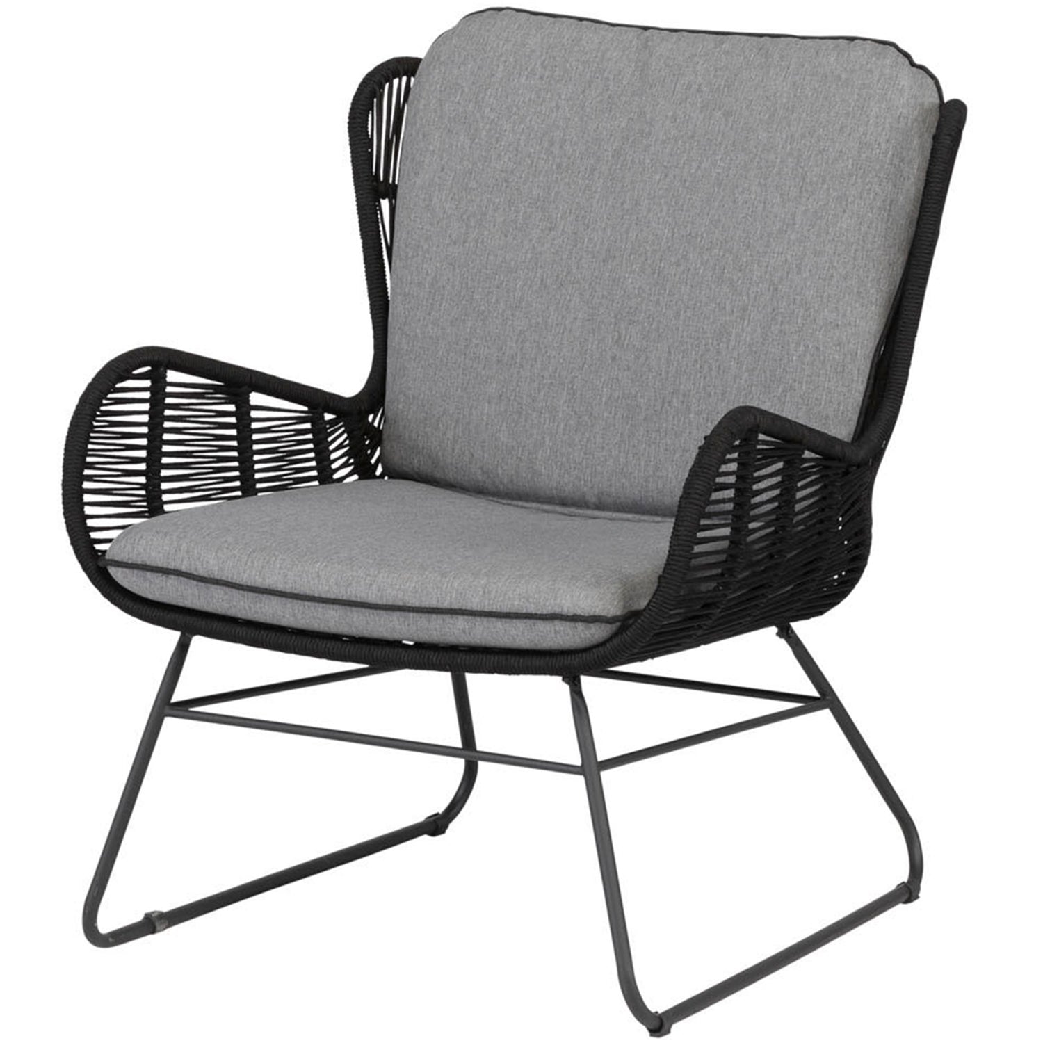 GRACE LOUNGE CHAIR GARDEN ANTHRACITE STEEL/ROPE