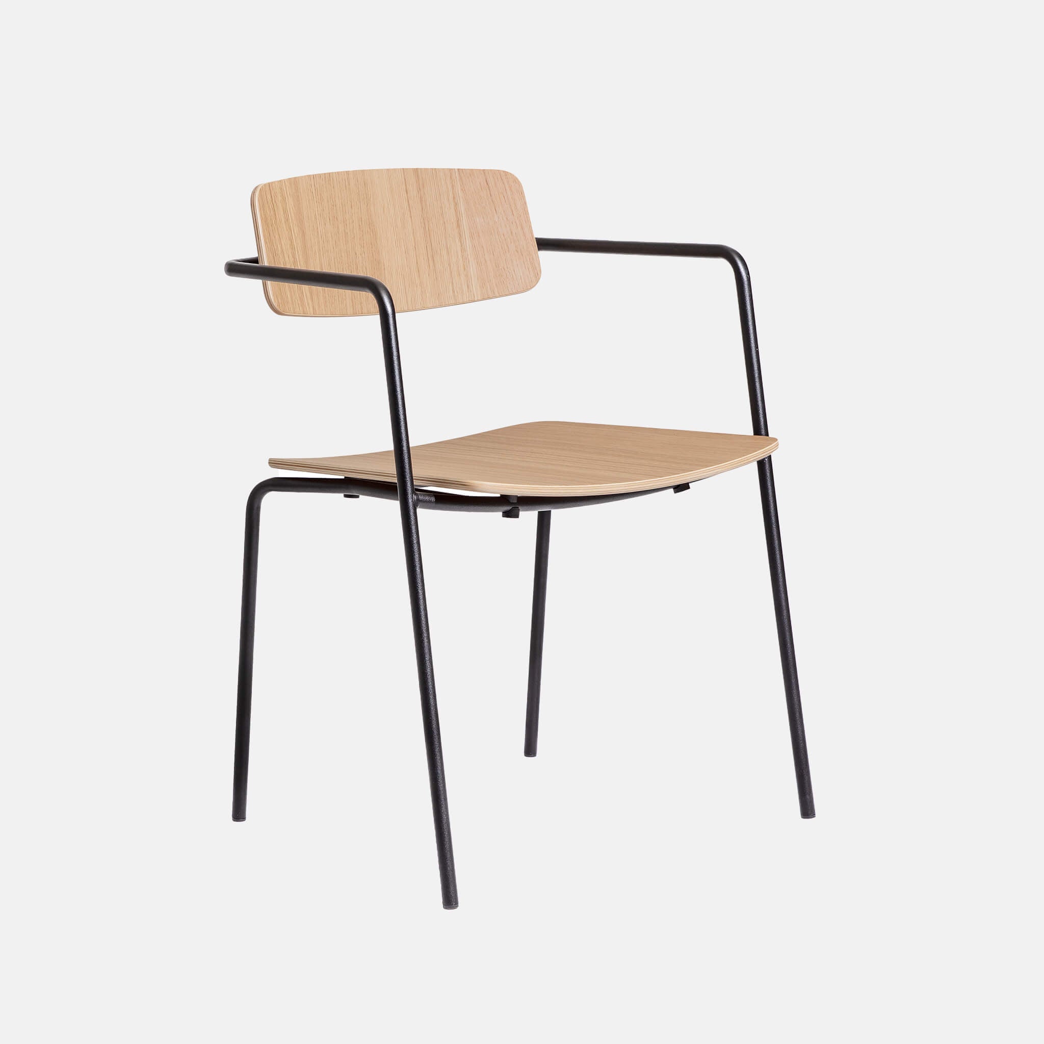 Motarasu scaun FLOAT furnir, oțel Negru l55, A52, H75 cm 6