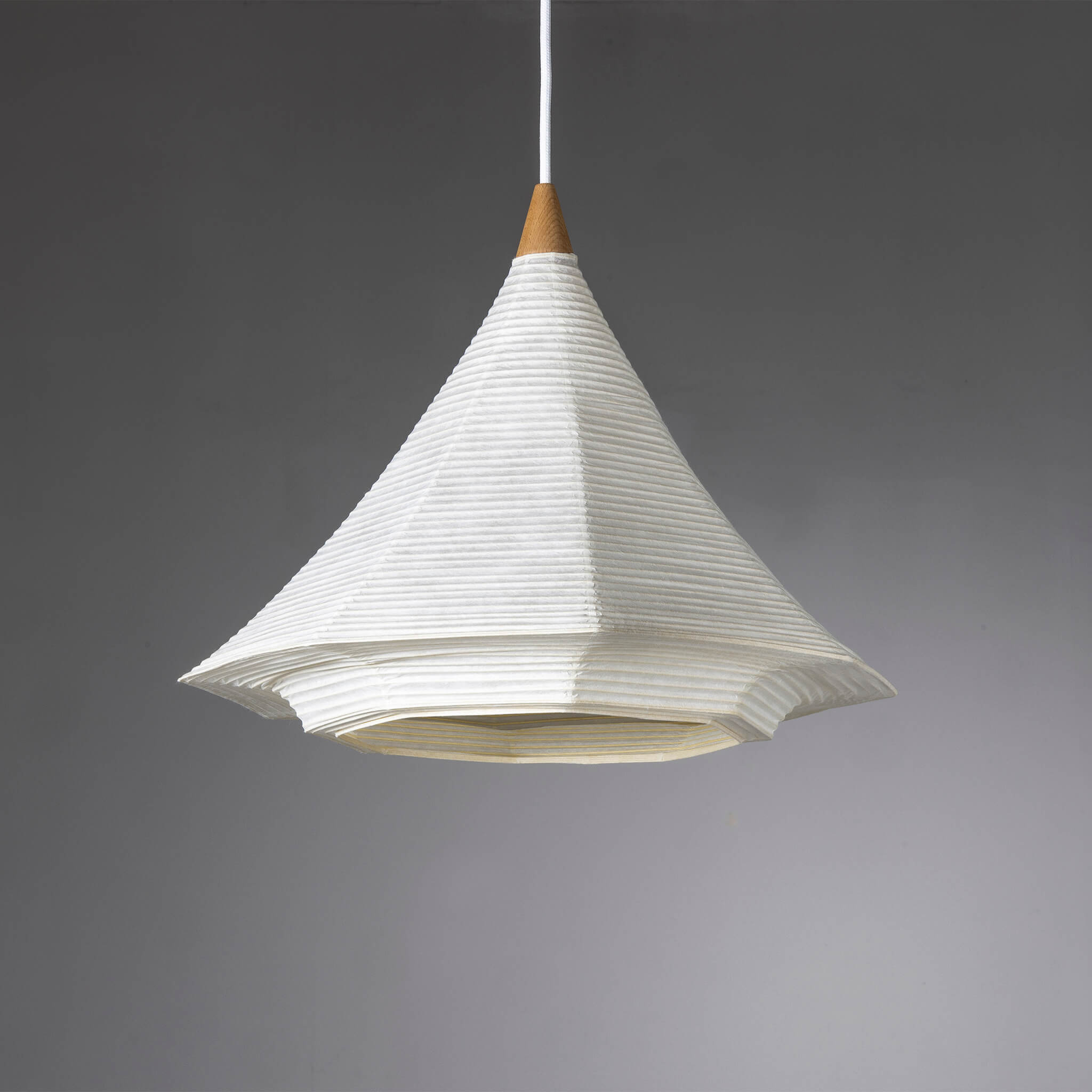 Motarasu lustră FUJI hârtie washi japoneză, lemn hiba Natural l46, A46, H35, Ø46 cm 3