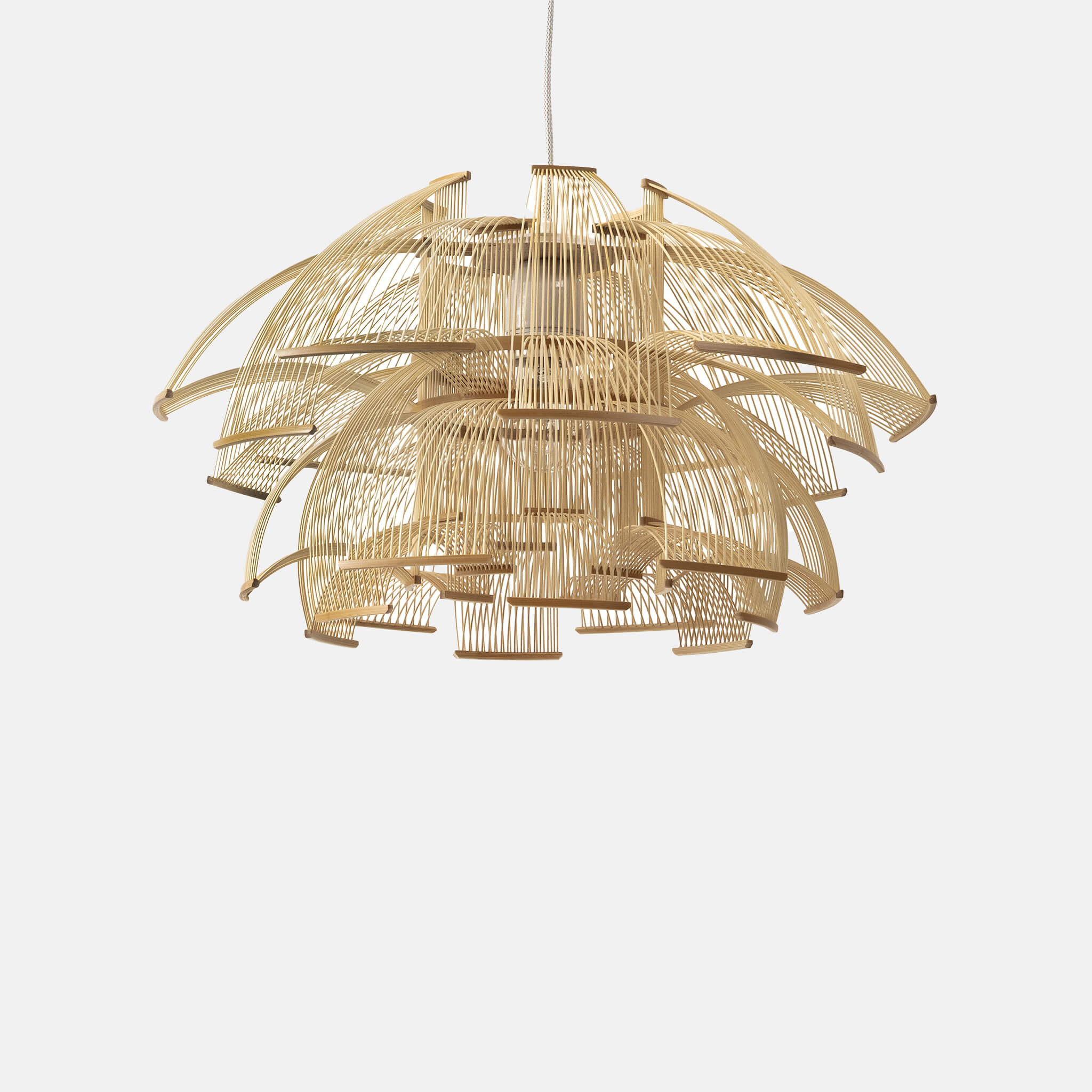 Motarasu lustră HOKORE porțelan, bambus Bambus natural l46, A46, H26, Ø46 cm 1