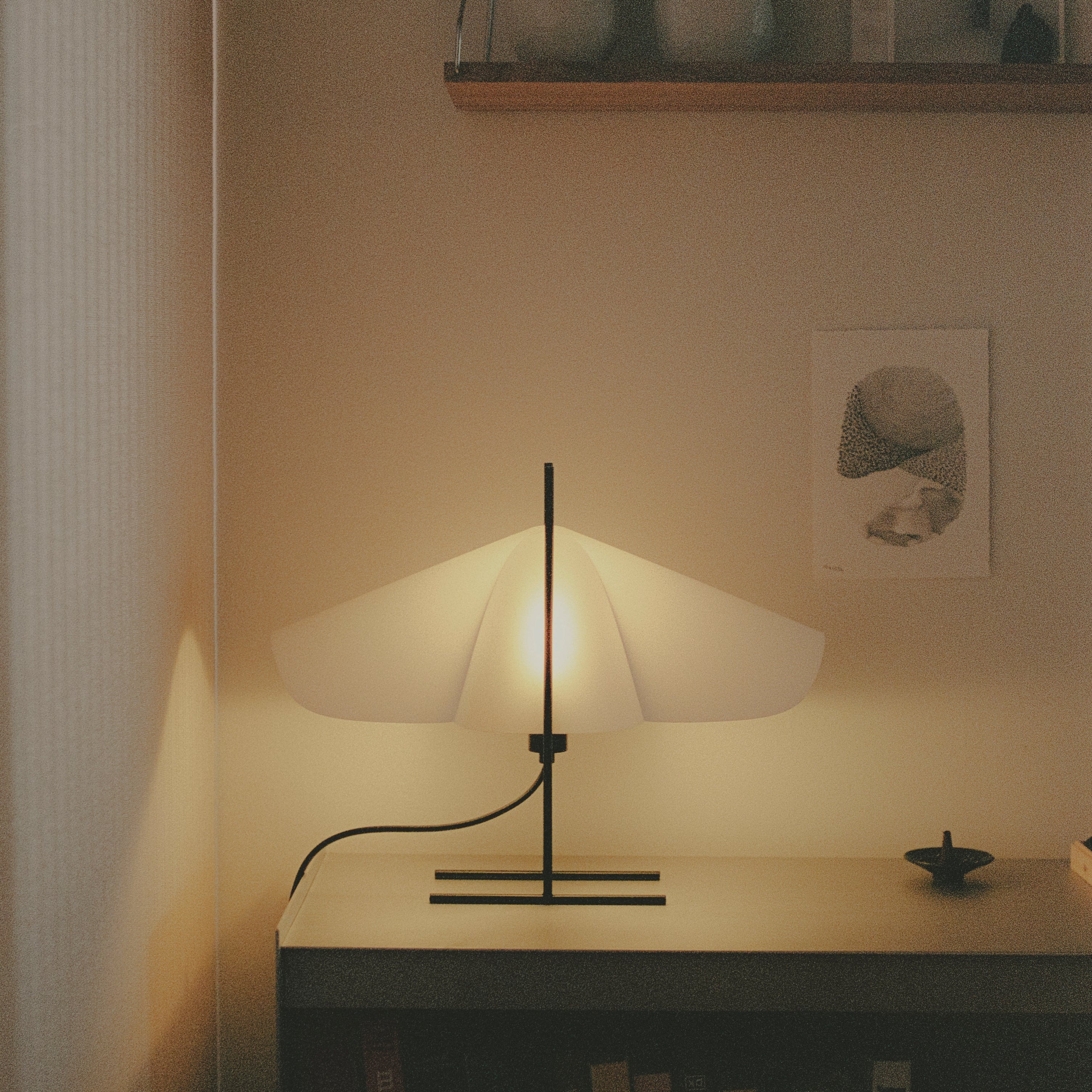 Motarasu lampă masă CHO oțel, PVC Teracotă l23, A46, H35 cm 2