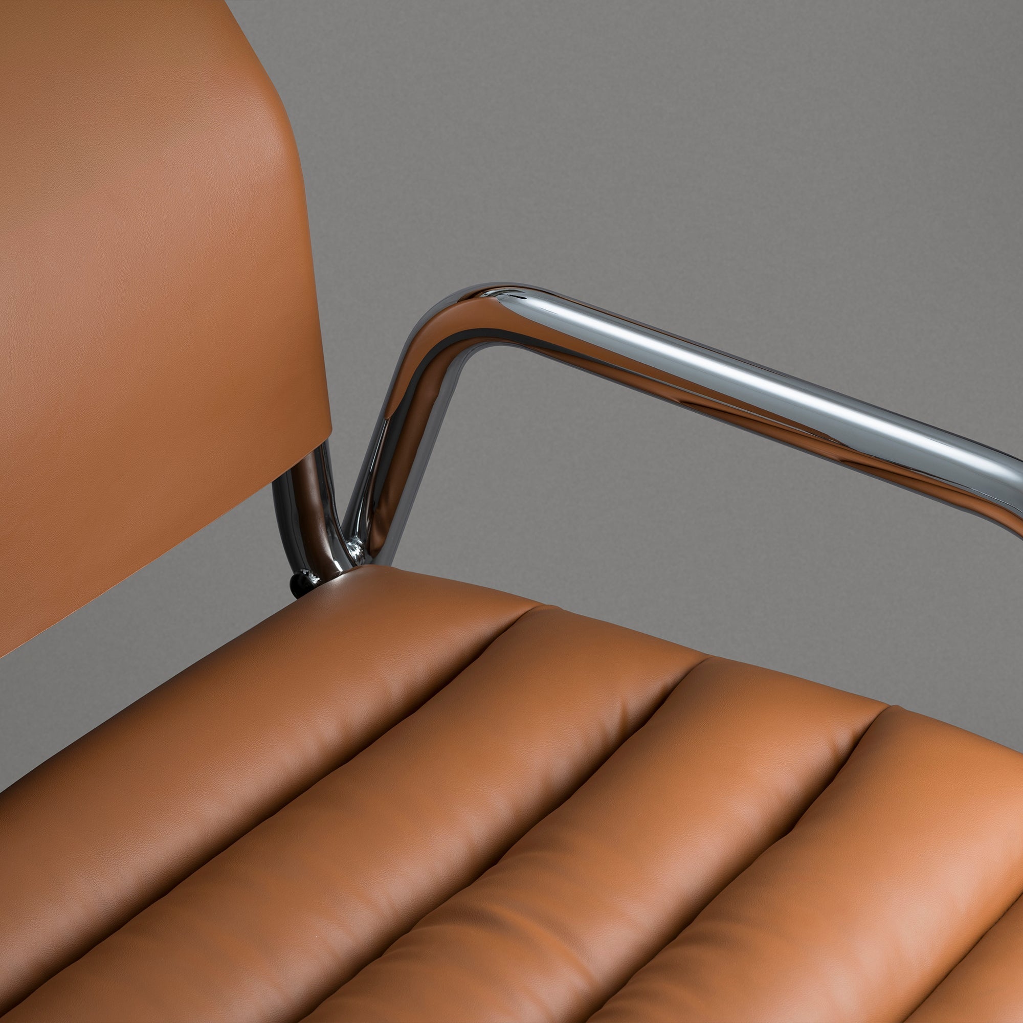 Minale fotoliu lounge | cadru cromat, piele italiană | design Marcello Minale 1973