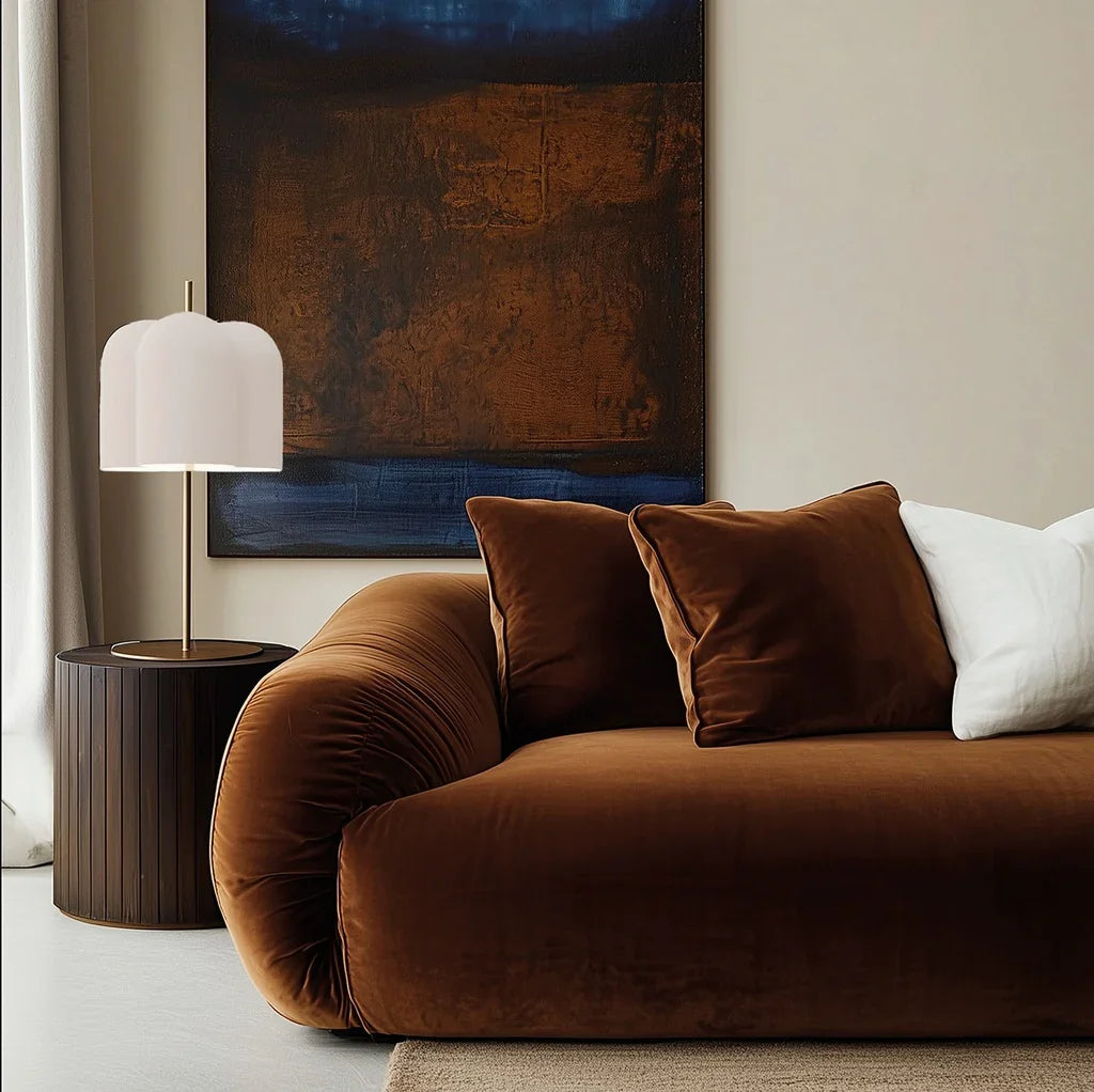 Lampa de masă OKET, metal negru mat, alb, auriu, nichel, abajur textil, LED E27 max 15W, IP20, design contemporary – Aromas del Campo