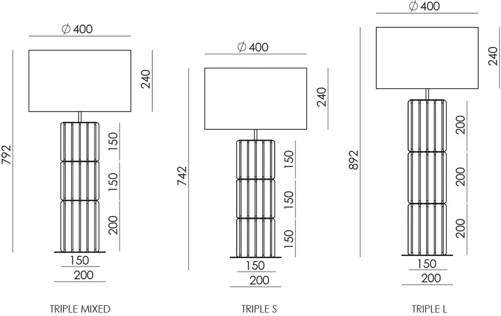 Lampa de masă PIRE TRIPLE - Aromas del Campo