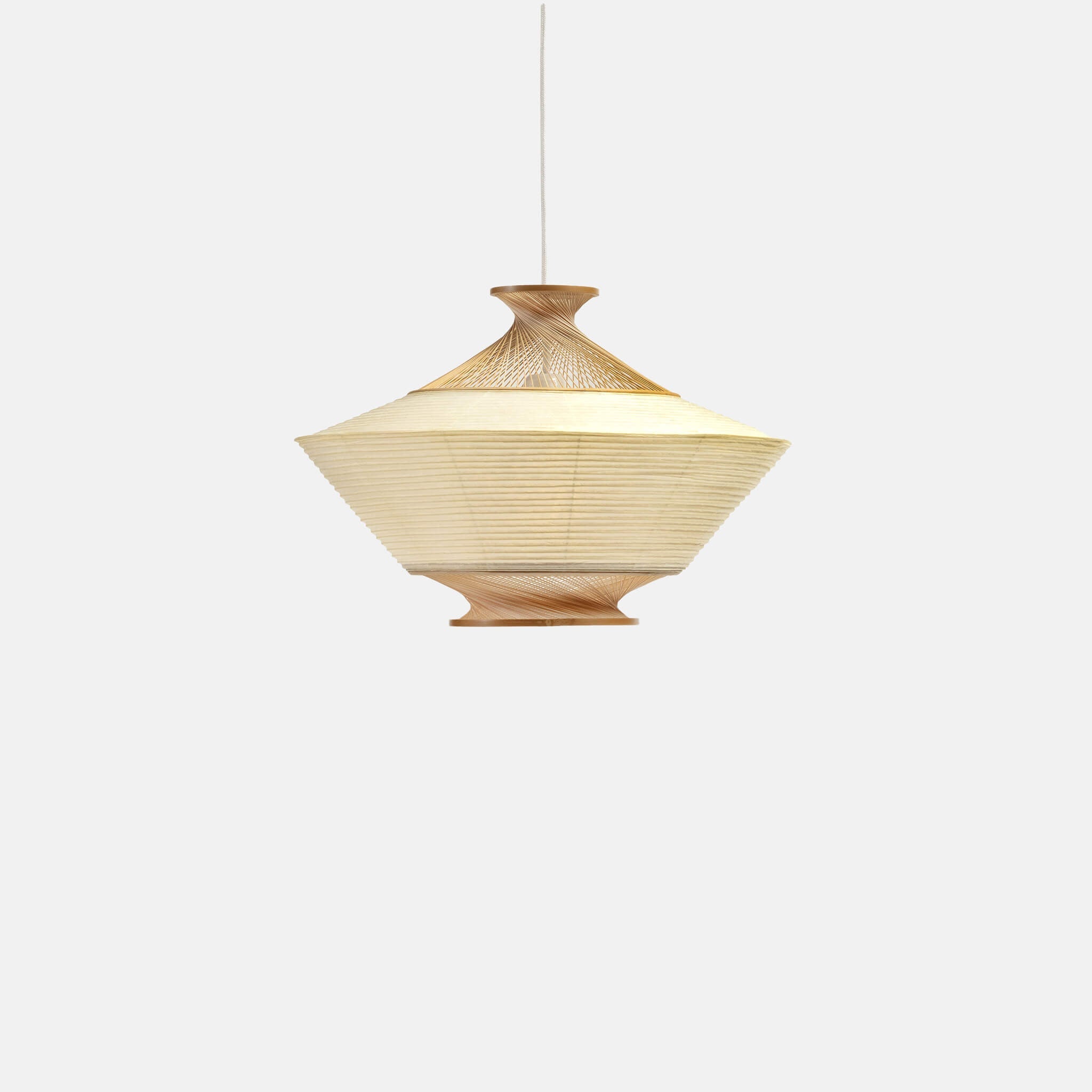 Motarasu lustră RON hârtie washi japoneză, porțelan Bambus natural l46, A46, H35, Ø46 cm 2
