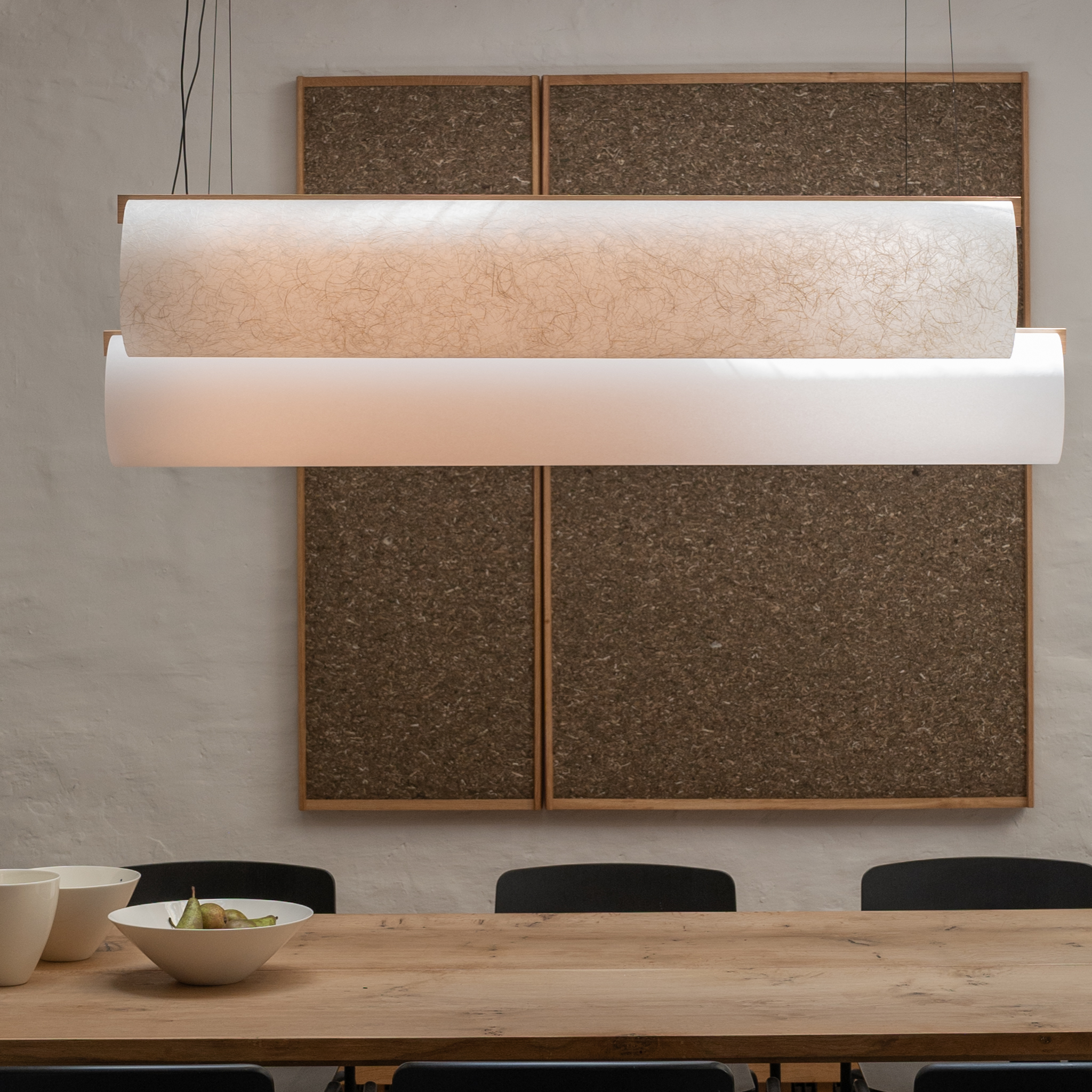Motarasu lustră ENSO Raw hârtie washi japoneză, sârmă oțel Stejar natural L123.4, l20, H20, Ø20 cm 1