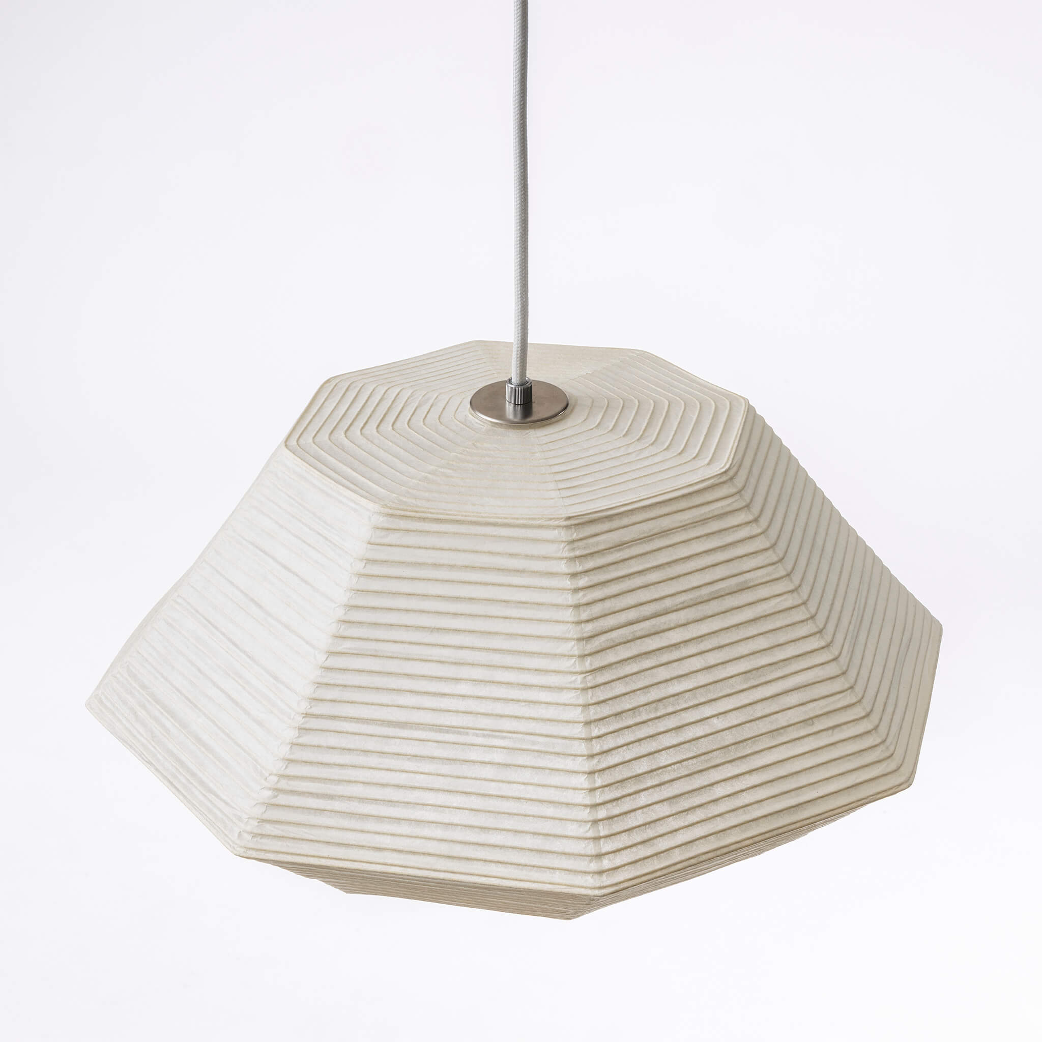 Motarasu lustră TAMA oțel lustruit, hârtie washi japoneză Alb l46, A46, H19, Ø46 cm 4