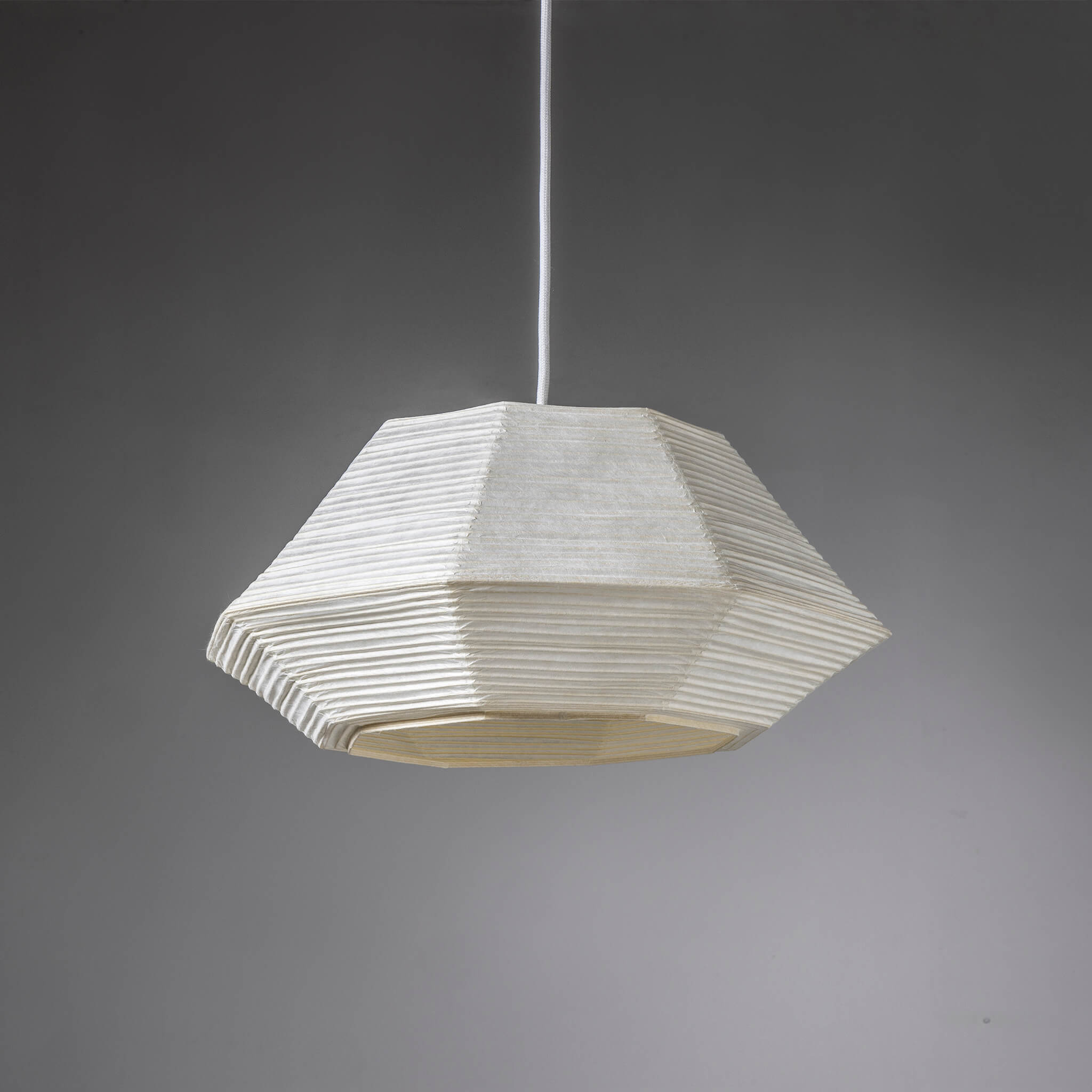 Motarasu lustră TAMA oțel lustruit, hârtie washi japoneză Alb l46, A46, H19, Ø46 cm 2