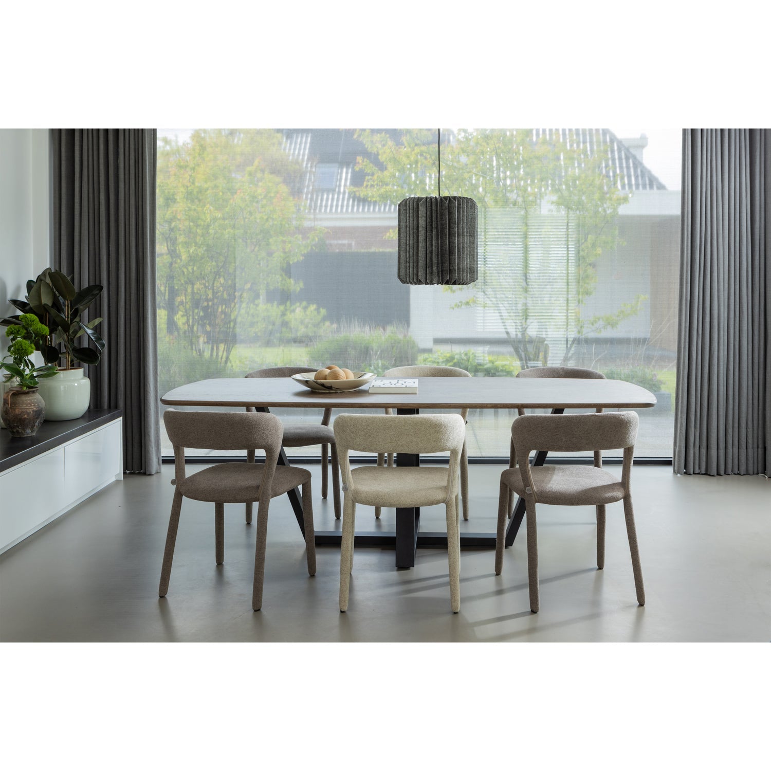 WOOOD scaun dining NOBLE | 100% Pes | Taupe | 76x51x56 cm