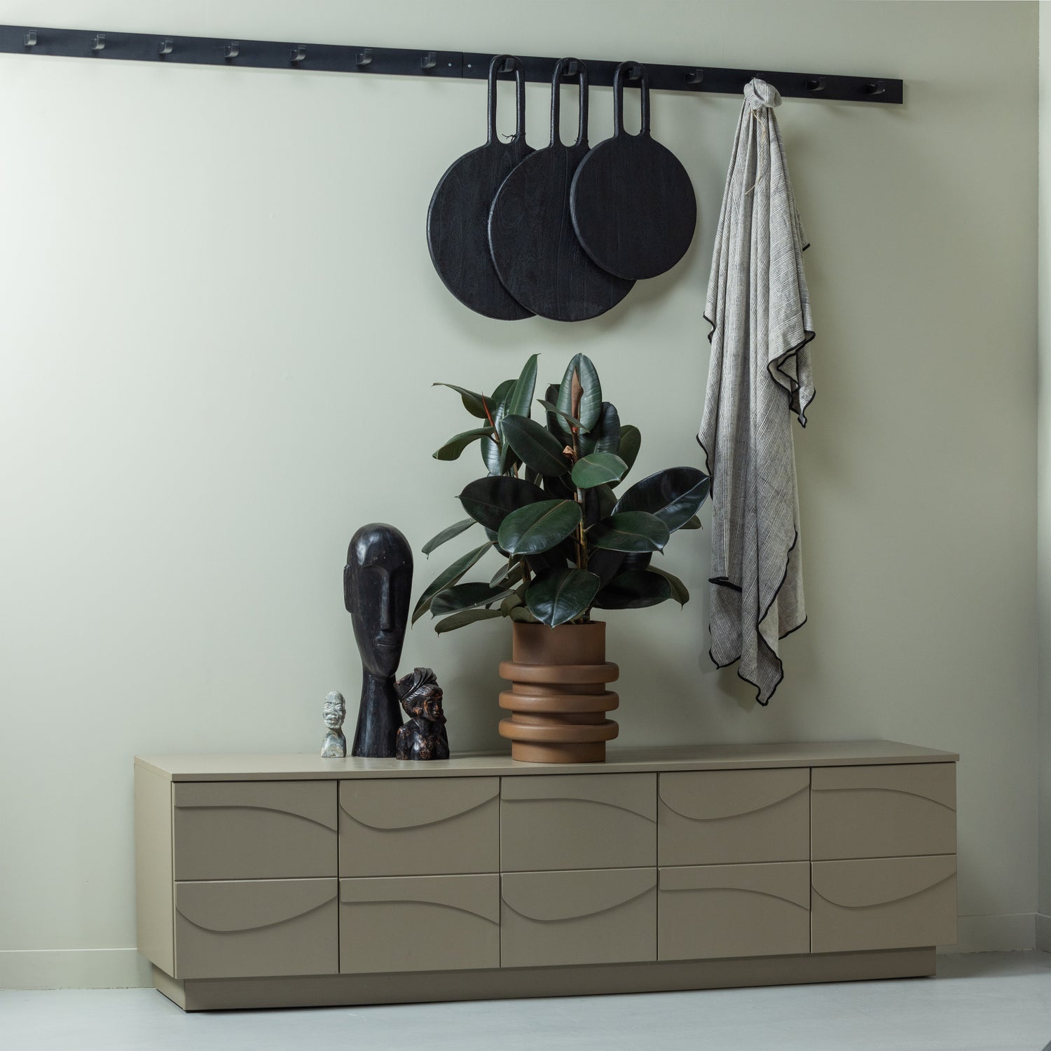 WOOOD mobila TV TEO | Pin | Mud | 52x180x40 cm