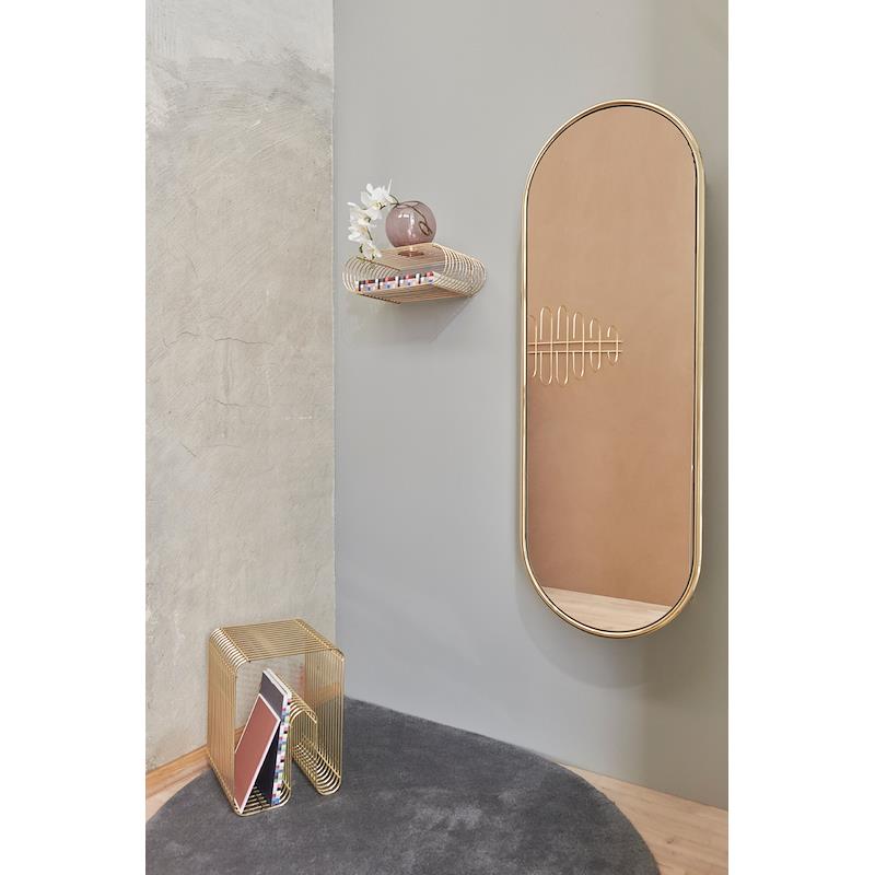 AYTM Oglindă ANGUI | Oțel și Sticlă | Anthracite / Gold | Suport Umerașe Integrat 145cm
