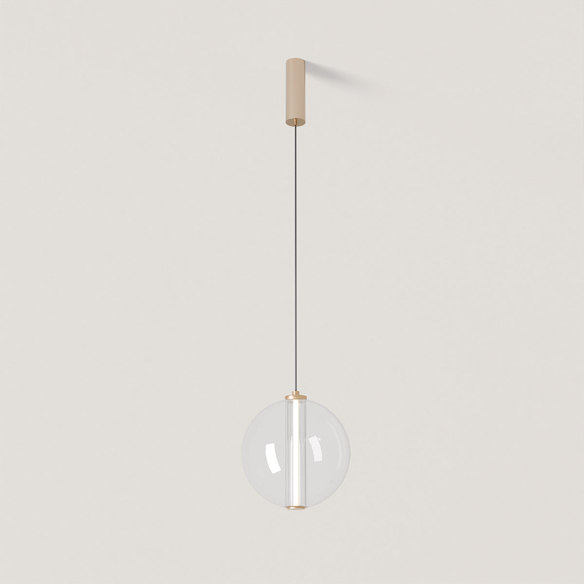 Aromas del Campo lustra suspendata Ludo cu 1 lumina | Sticla transparenta si aluminiu | Auriu vechi