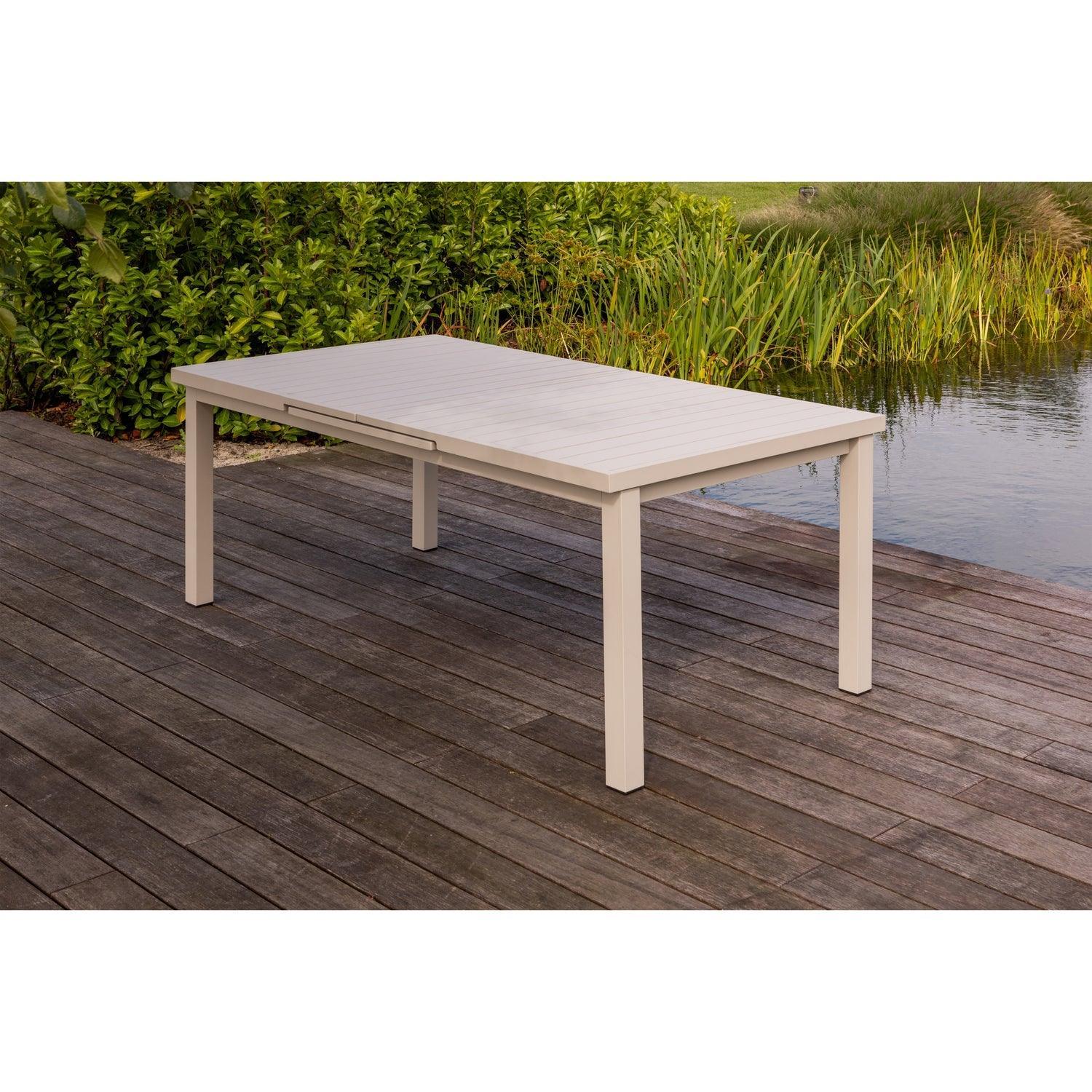 ADJUSTABLE GARDEN TABLE ALUMINIUM SAND 240x100/180x100CM - PARIS14A.RO