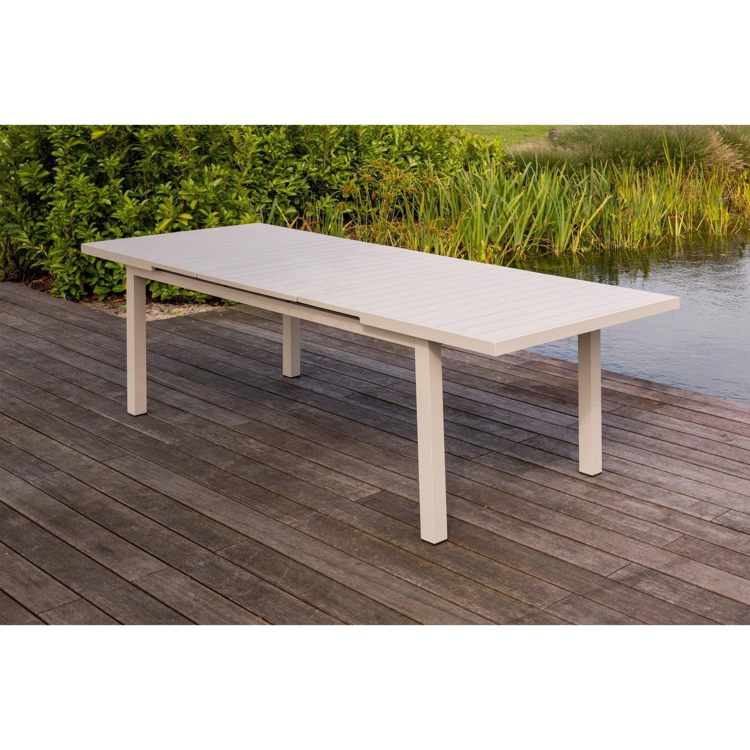 ADJUSTABLE GARDEN TABLE ALUMINIUM SAND 240x100/180x100CM - PARIS14A.RO