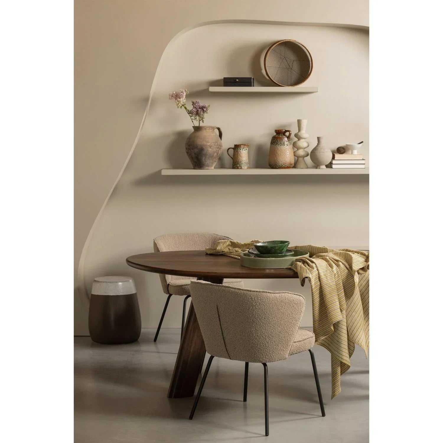 ADMIT DINING CHAIR BOUCLÉ BEIGE - PARIS14A.RO