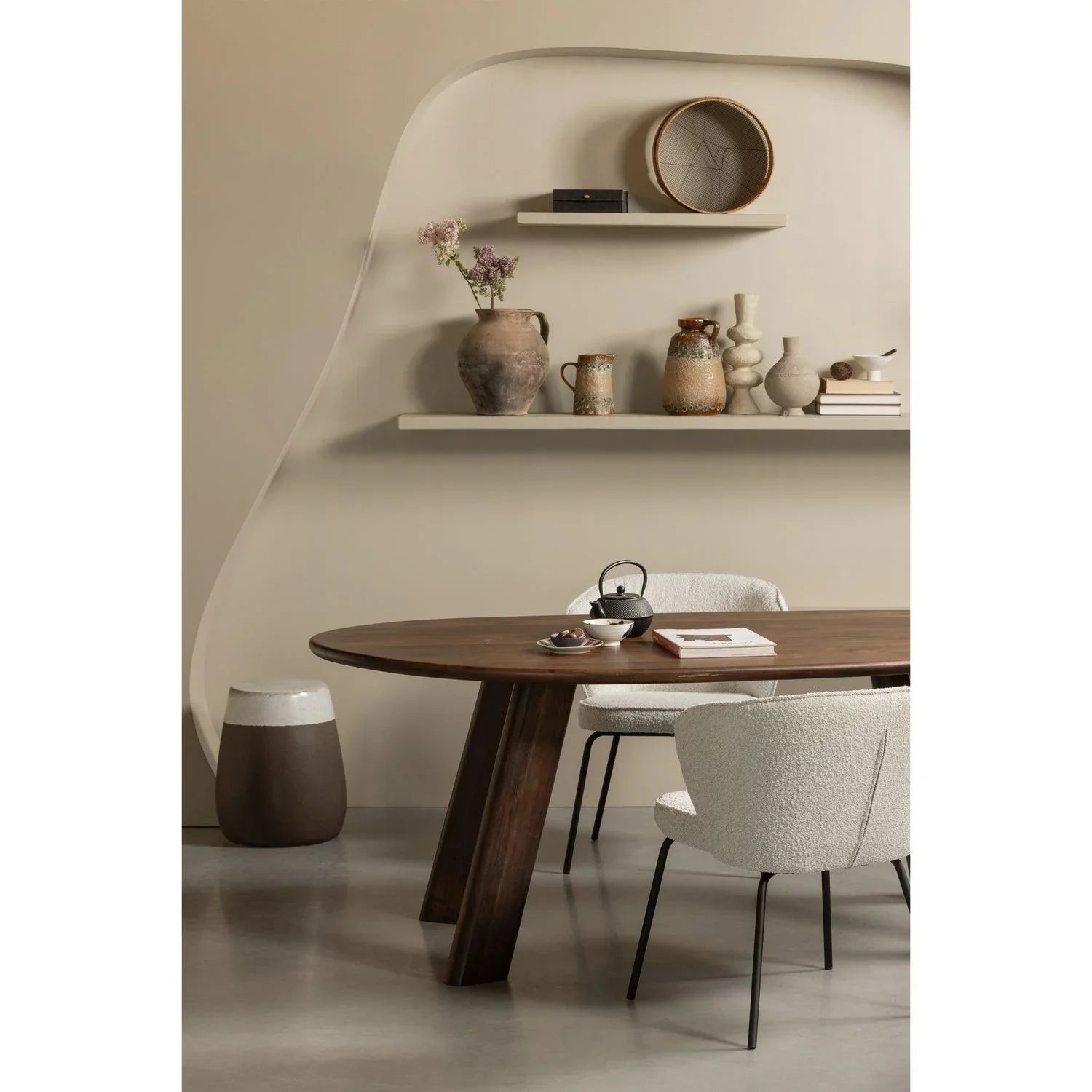 ADMIT DINING CHAIR BOUCLÉ NATURAL - PARIS14A.RO