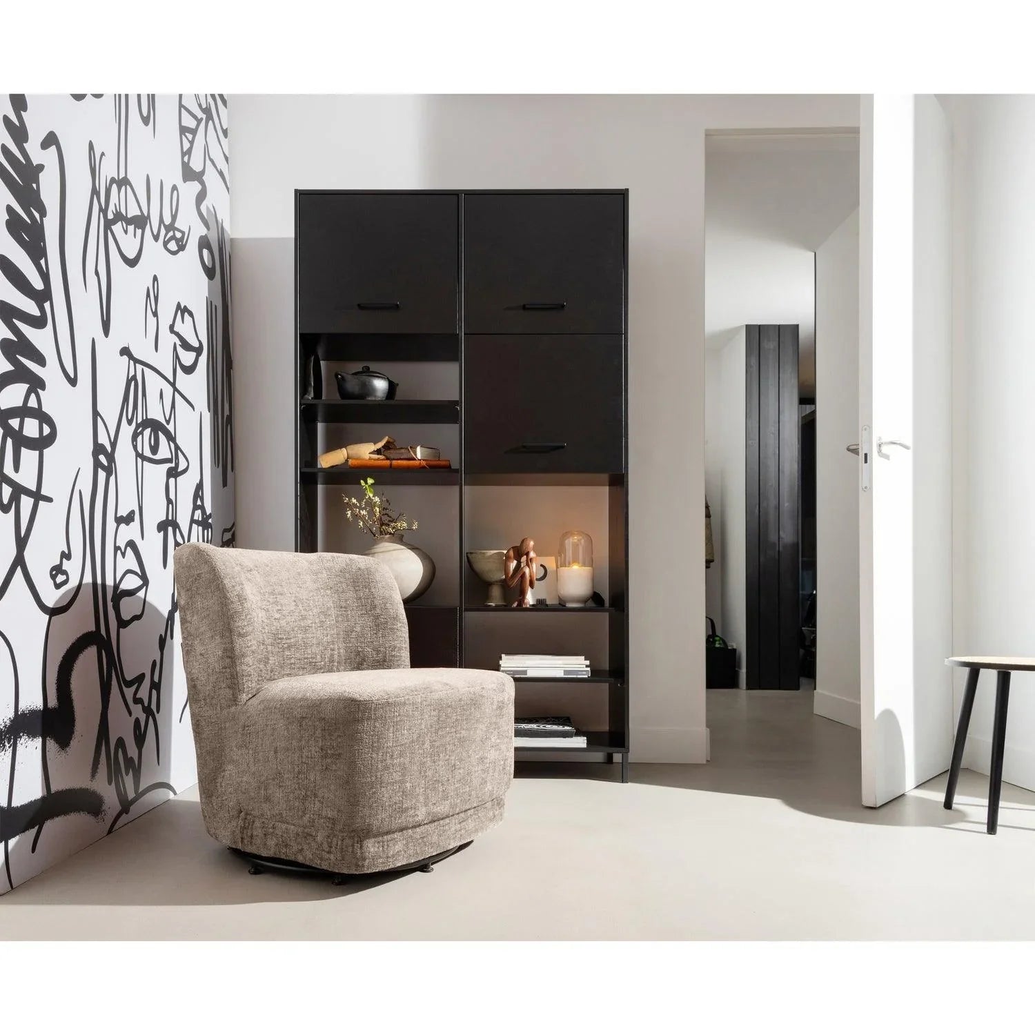 ATTY SWIVEL ARMCHAIR SAND - PARIS14A.RO